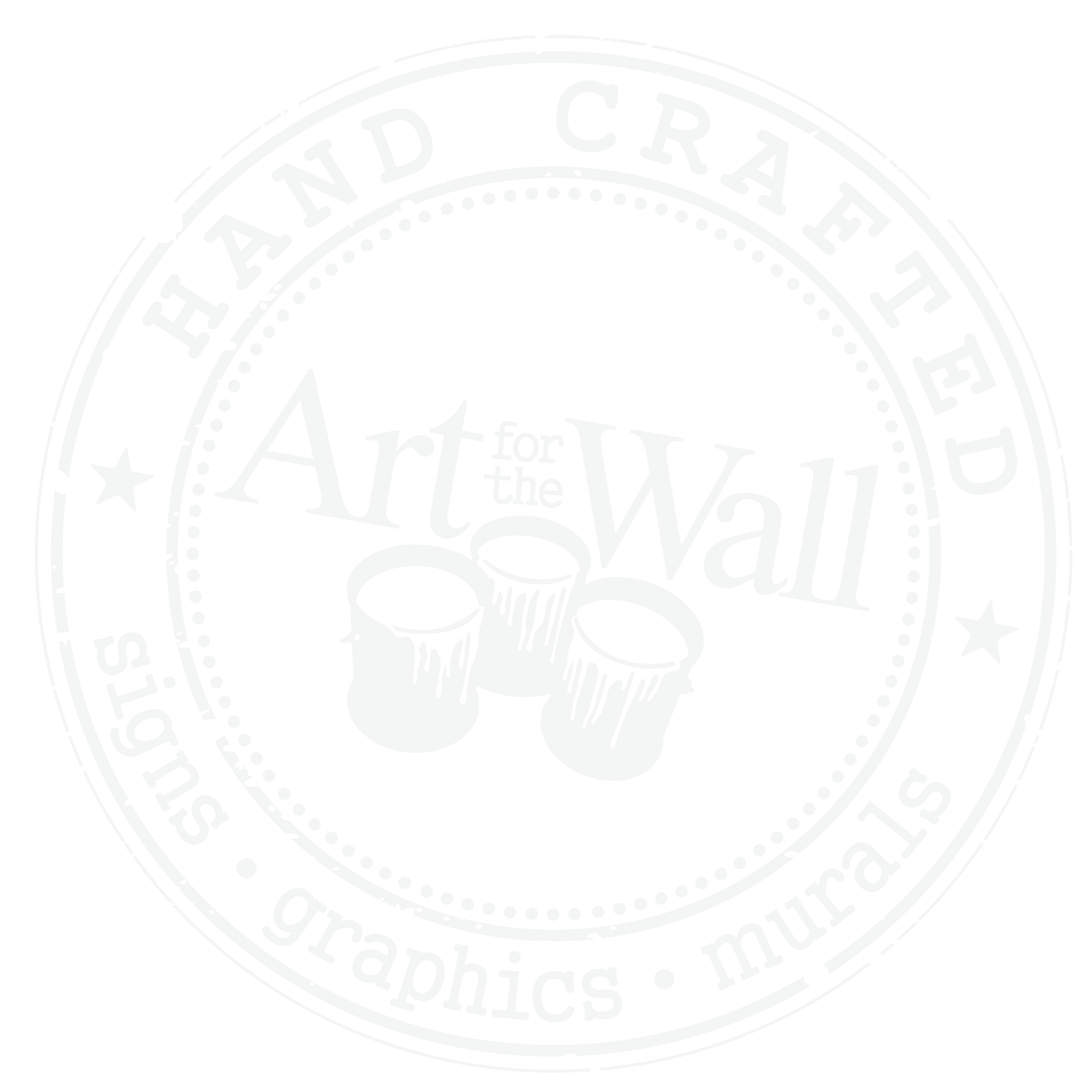 Logo for Art for the Wall featuring three paint cans and the text 'Hand Crafted Signs, Graphics, Murals.'