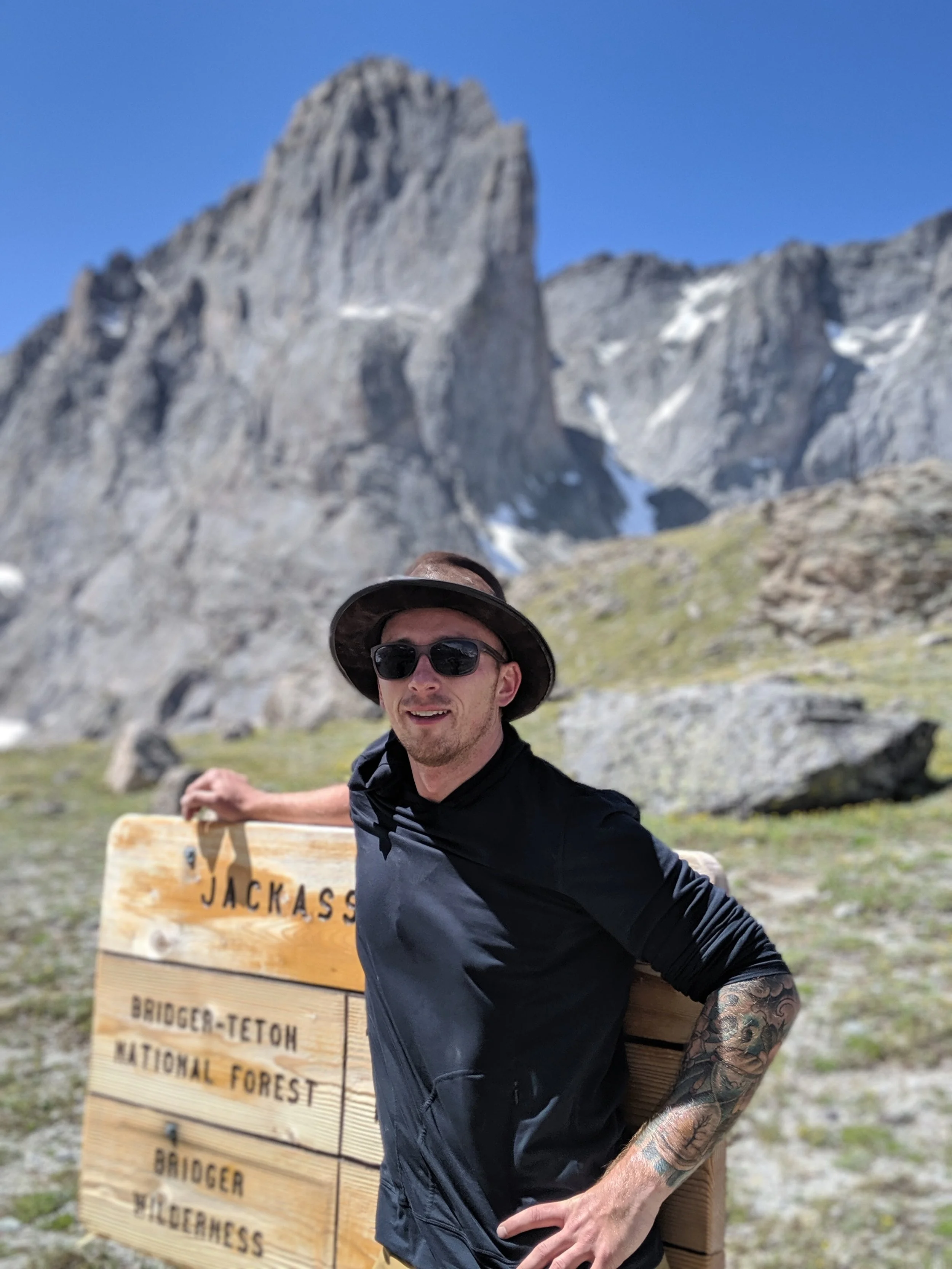 Trail marker with Manscouts founder