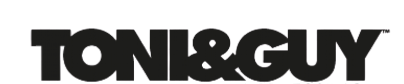 Black logo with the text 'TONI & GUY' in bold, uppercase letters.