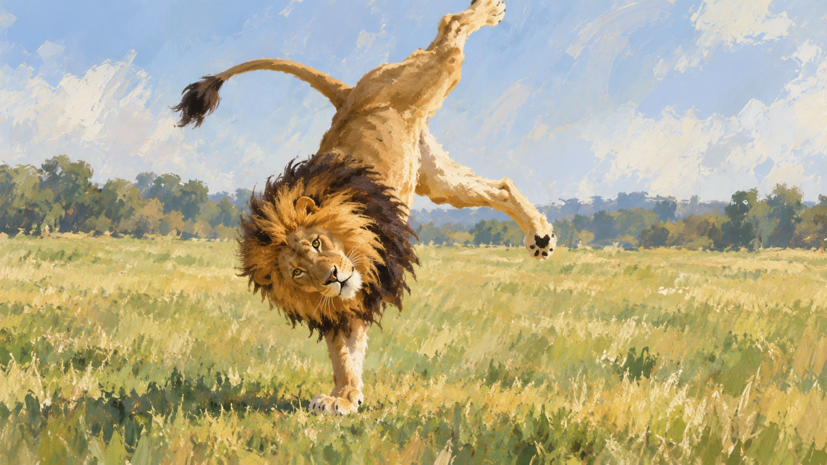 Watching a Lion Do Cartwheels