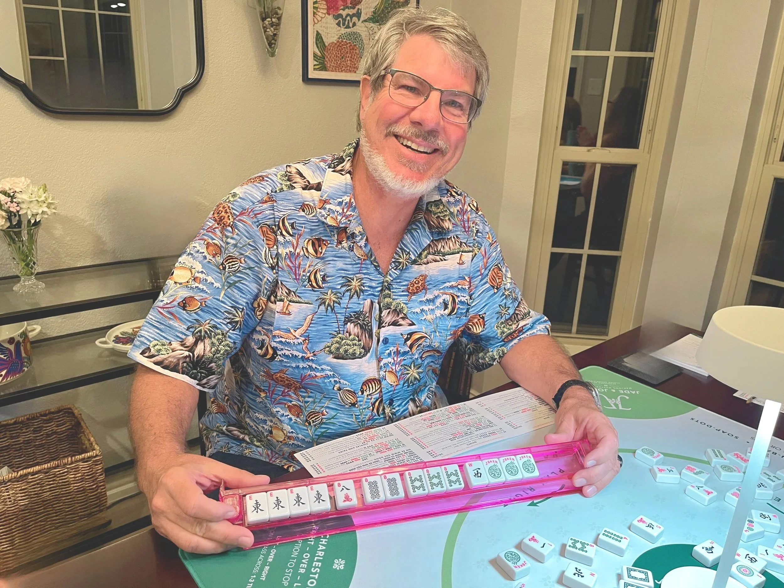Grey Hair Man playing mahjong