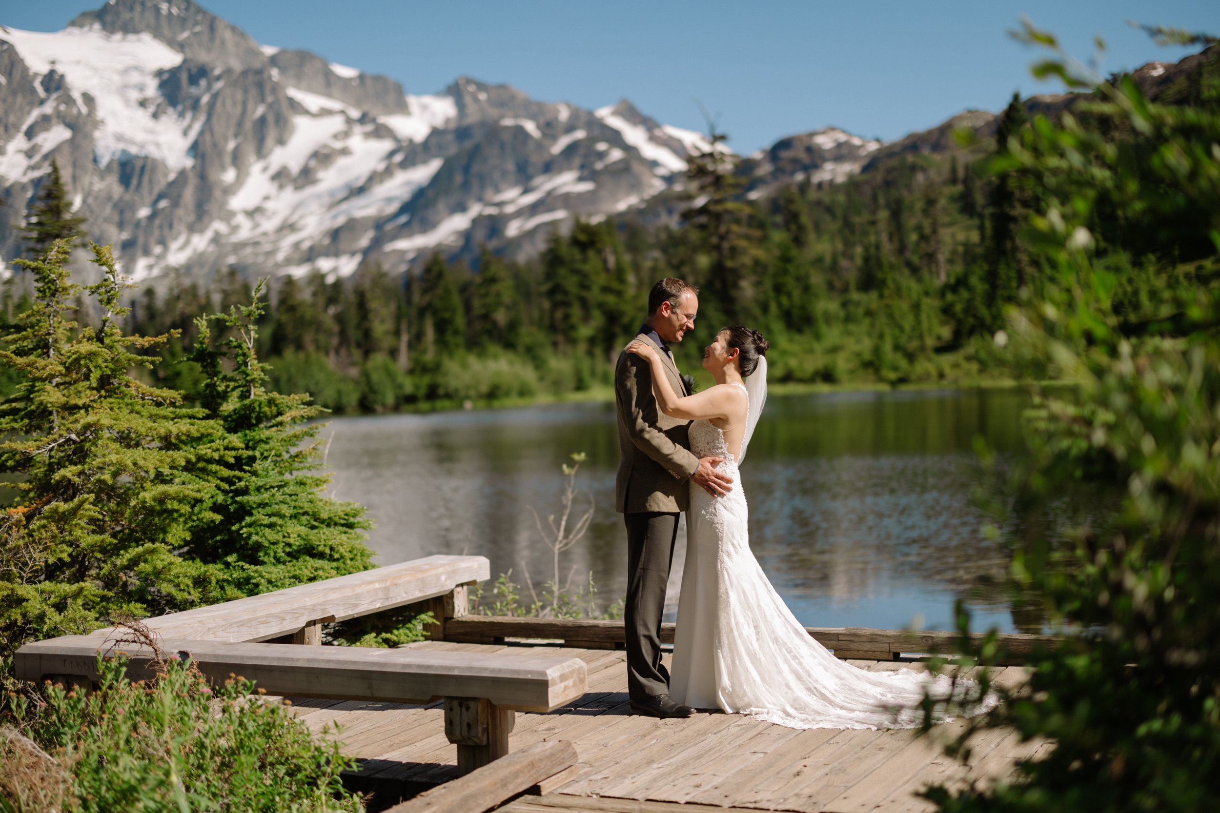 Elopement portrait at Artist Point in the North Cascades, Washington.