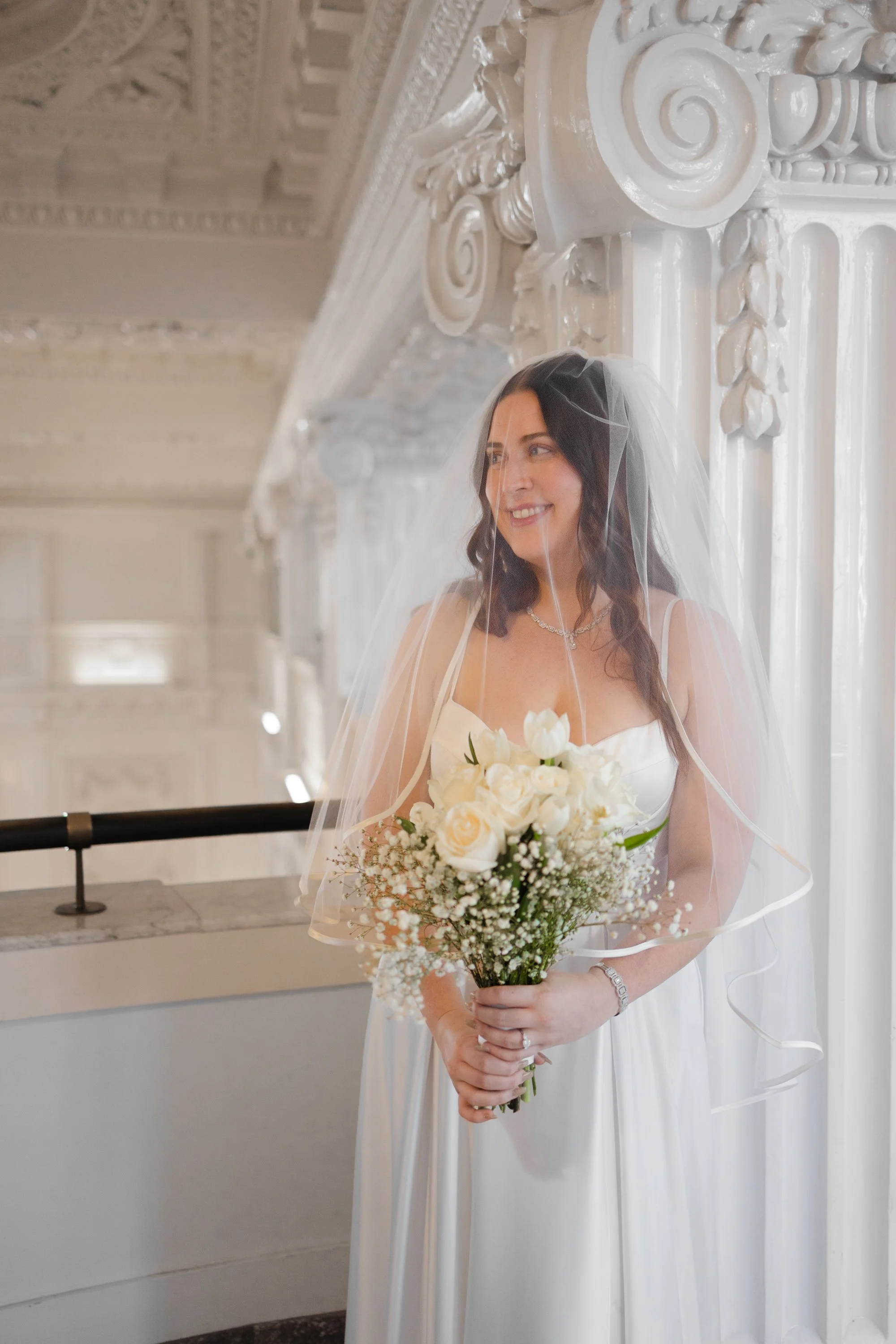 Seattle courthouse wedding bridal portraits at King Street Station
