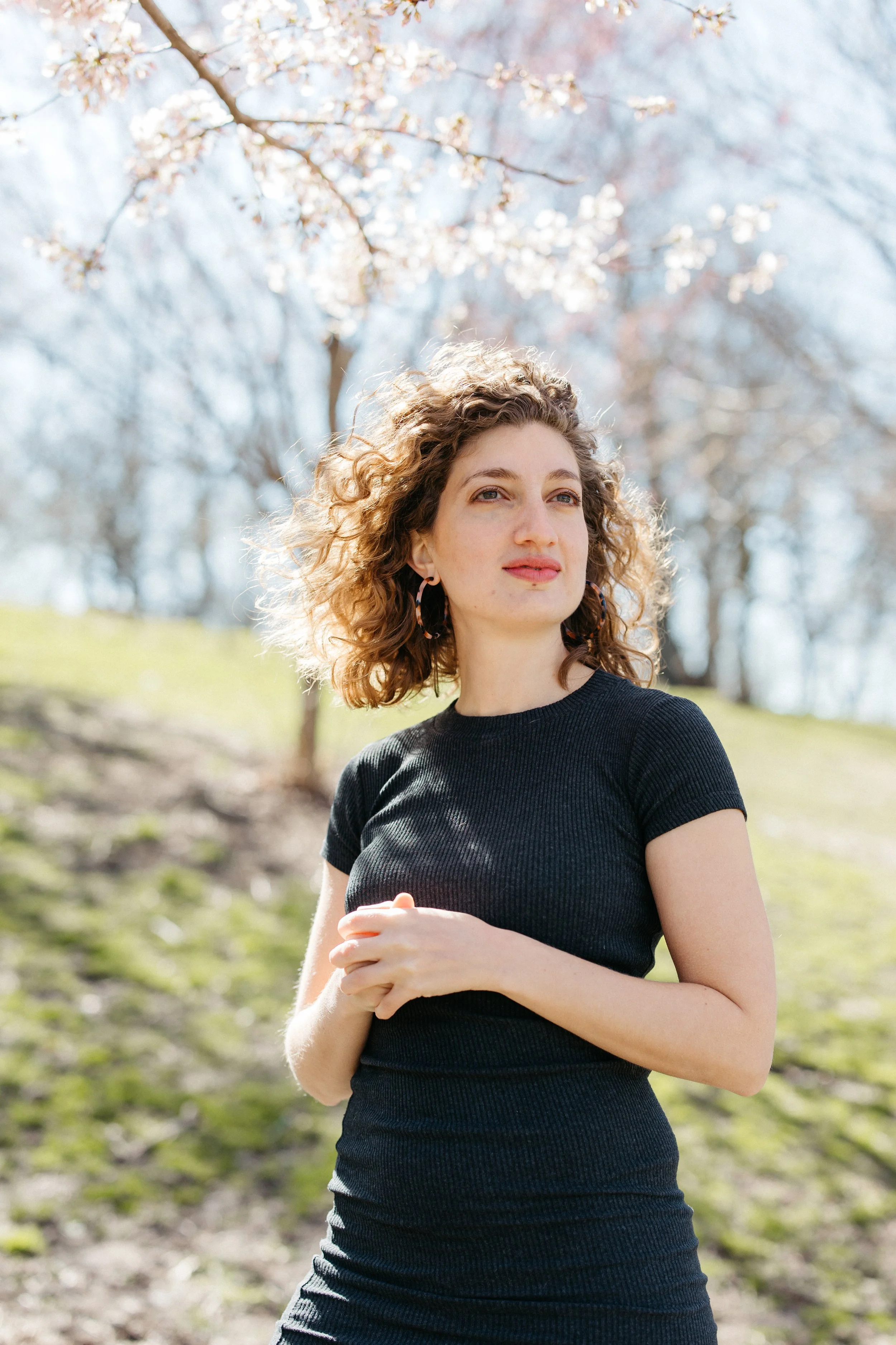 Cherry blossom and spring blossom photoshoot in Seattle for content creator