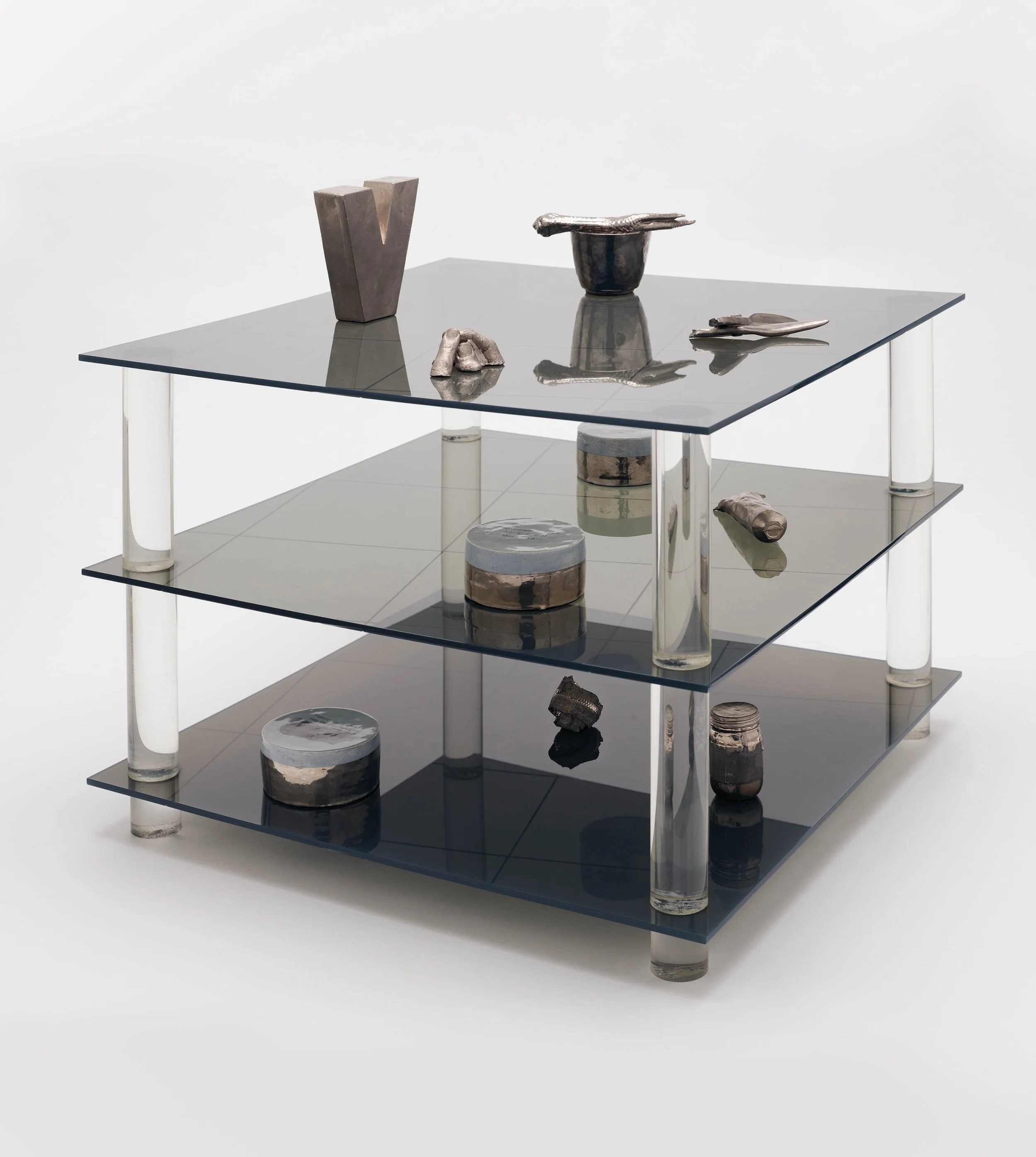 Game in Layers #2, 1969,
23 7/8" × 24" × 24", ceramic, acrylic, collection of SFMOMA
