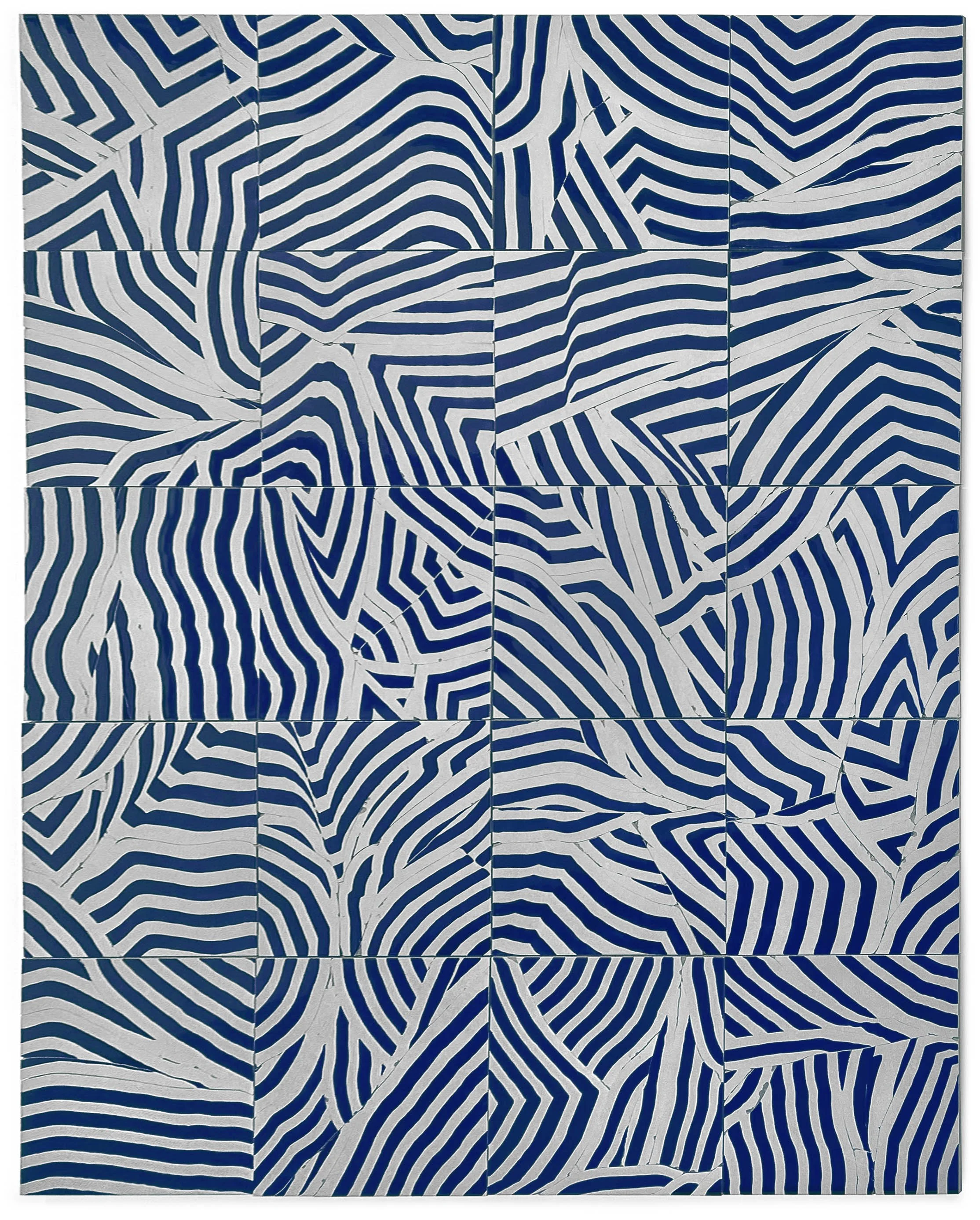 North Atlantic, 2005, broken and fired porcelain tile with glaze, 90" x 72"