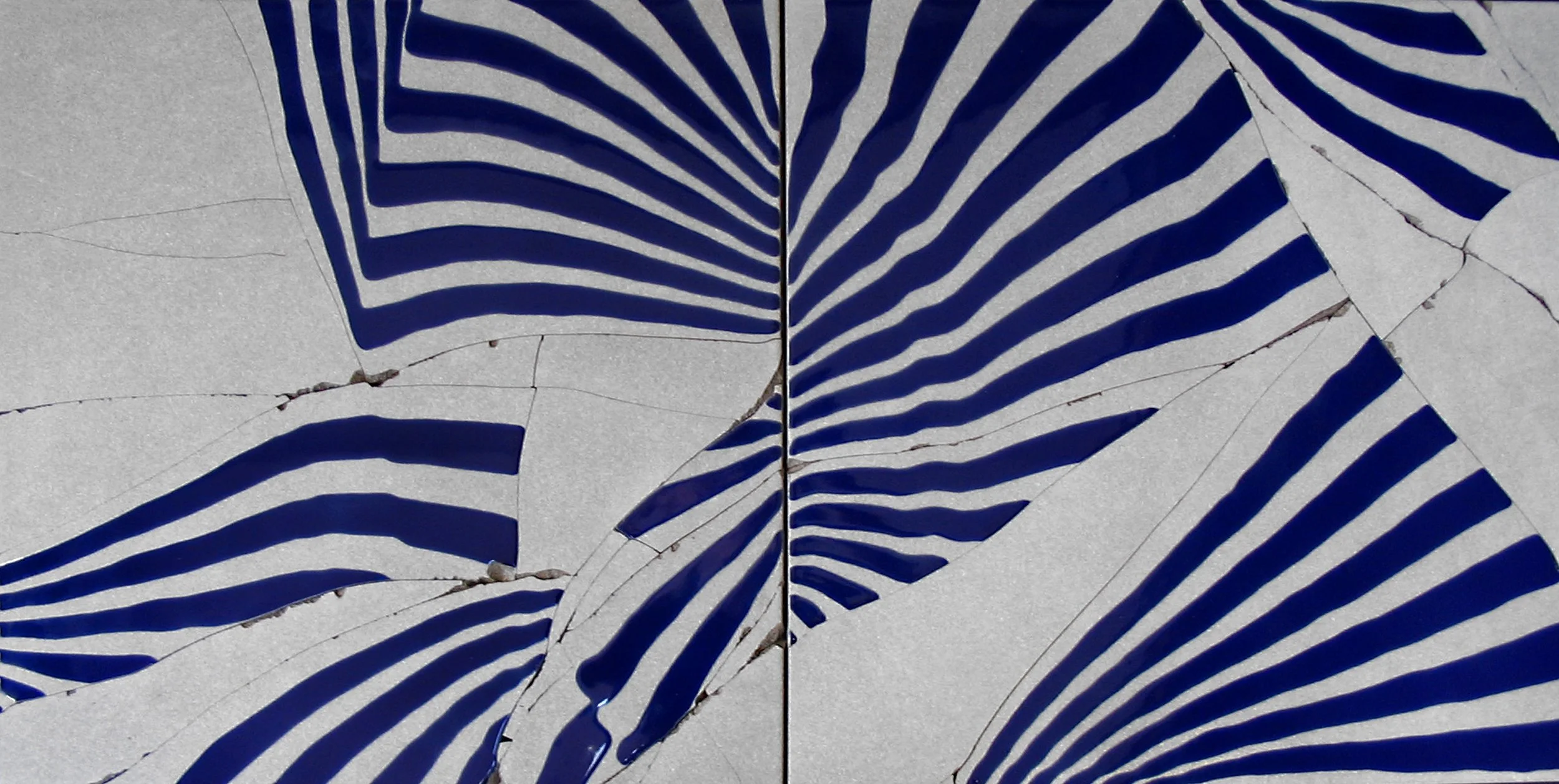 Kyoto, 2007, broken and fired porcelain tile with glaze, 18" x 36"
