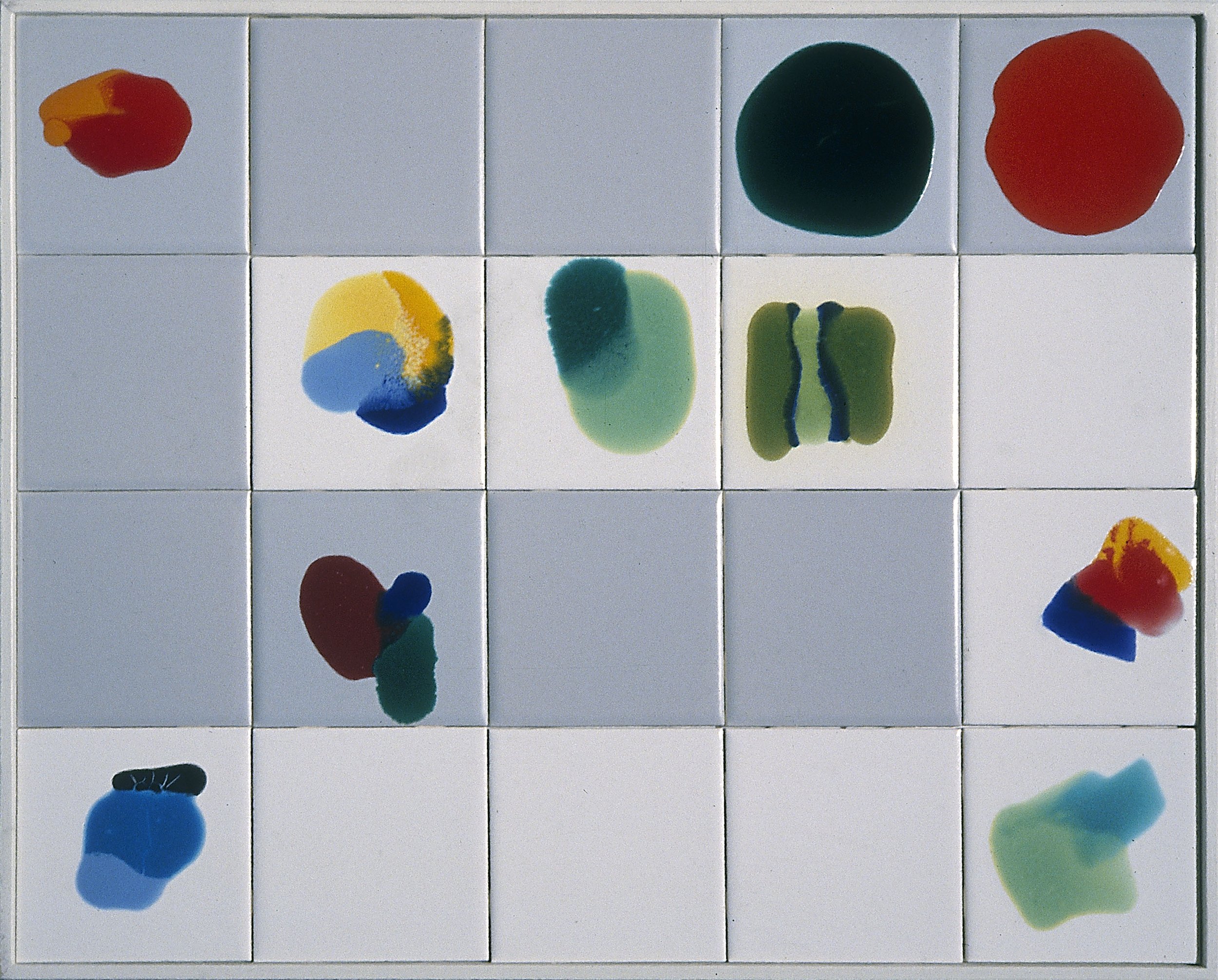 Untitled Jam 1111, 1985, glazed tile, 18" x 22"