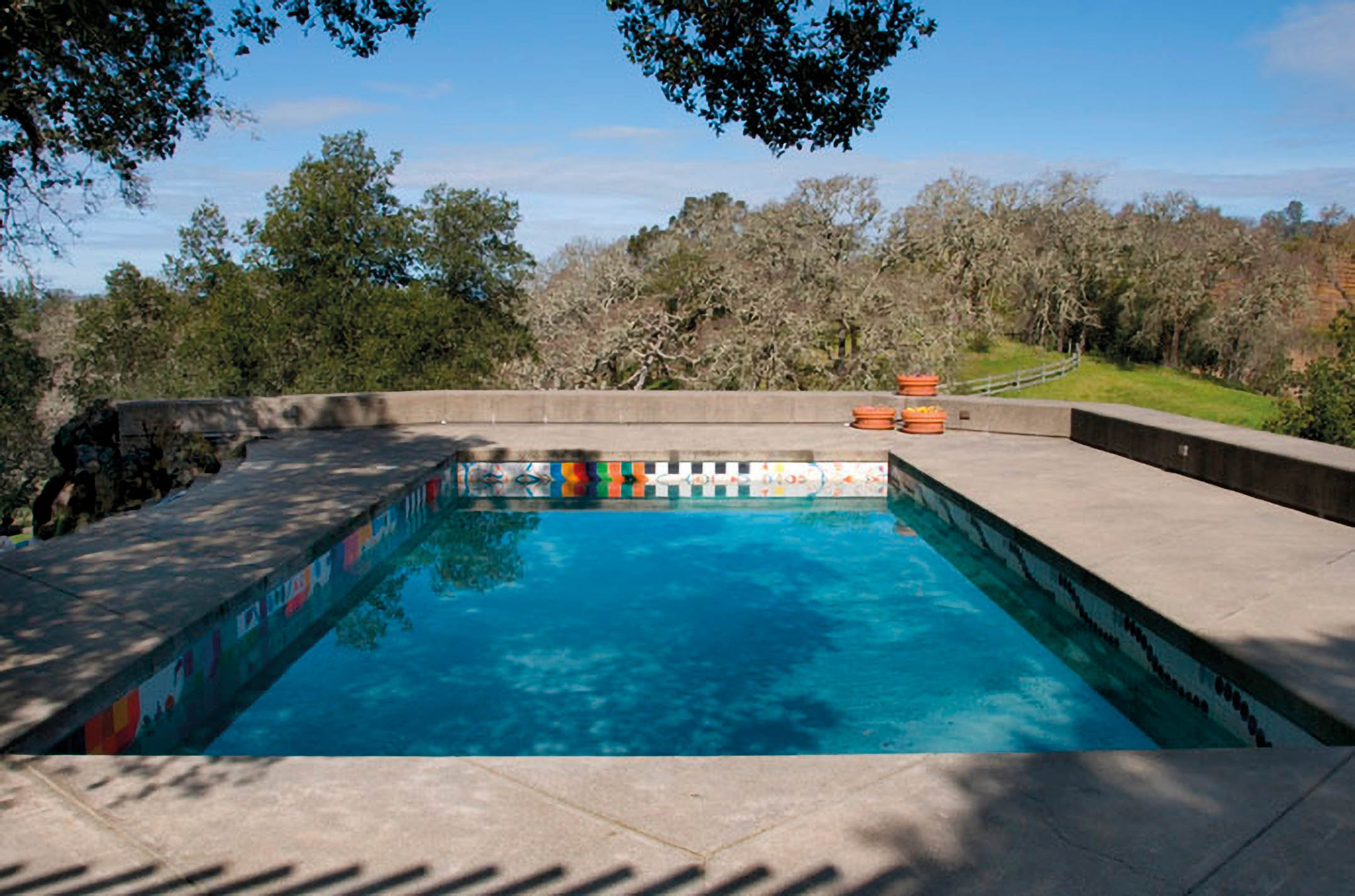 Untitled (Oliver Ranch Pool), 1989, glazed ceramic tile swimming pool, Oliver Ranch, Sonoma County, California