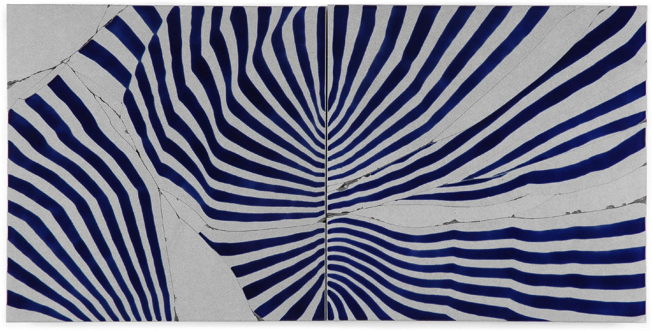 Park Forest, 2007, broken and fired porcelain tile with glaze, 18" x 36"