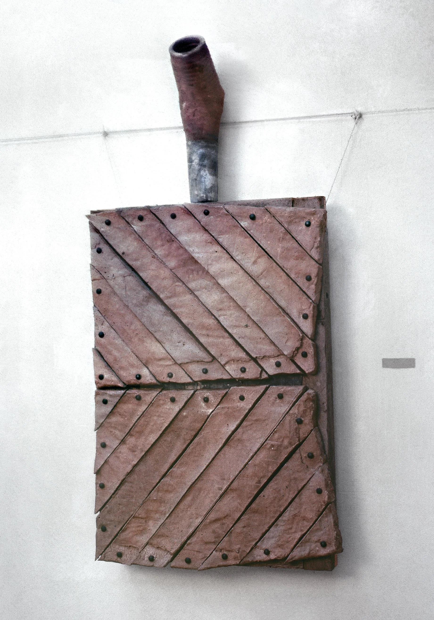 Door F, 1962, earthenware, wood, lead, 76" x 36" x 10.5", San Francisco Museum of Modern Art collection