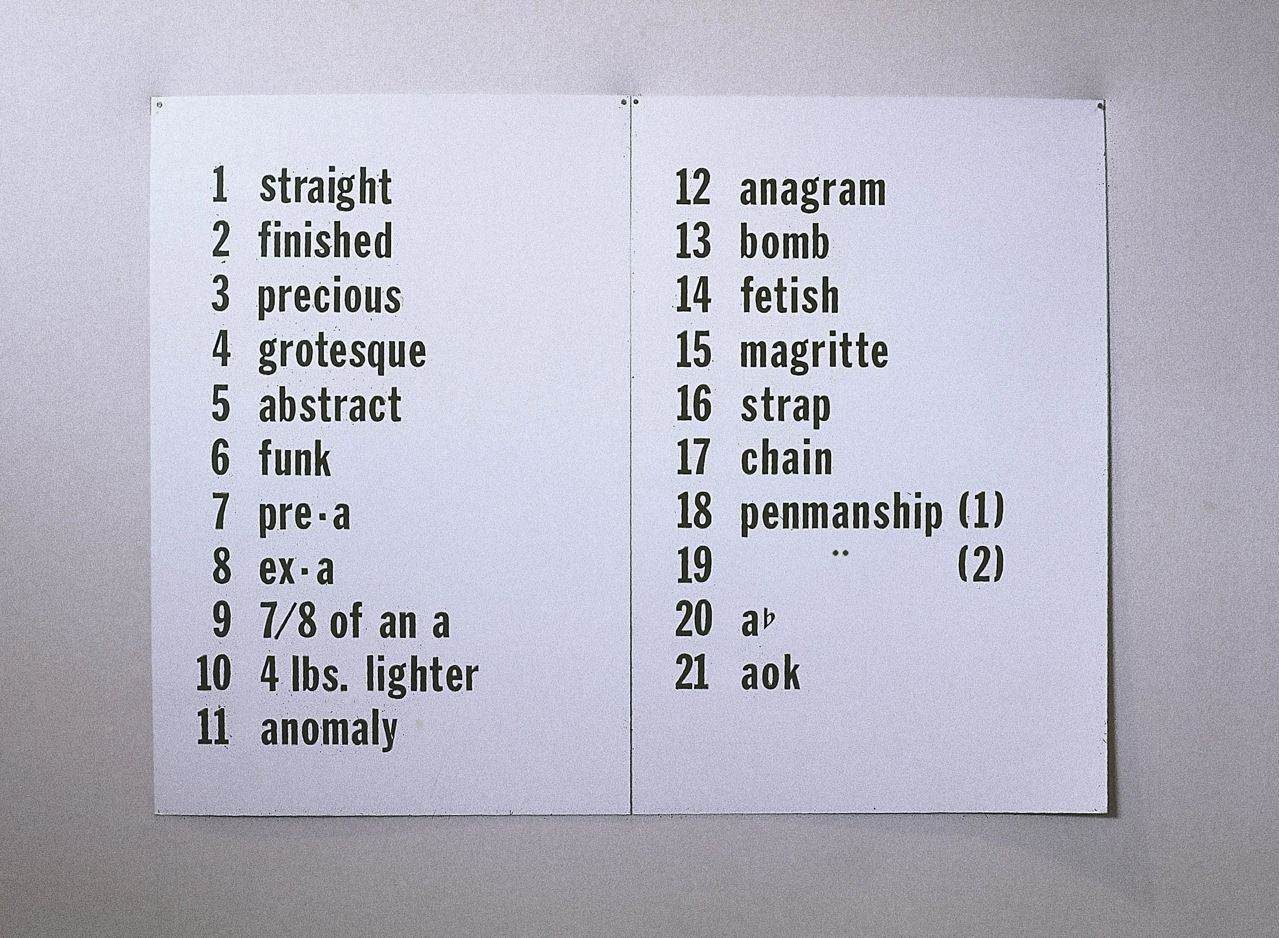 Index of a Show, 1970