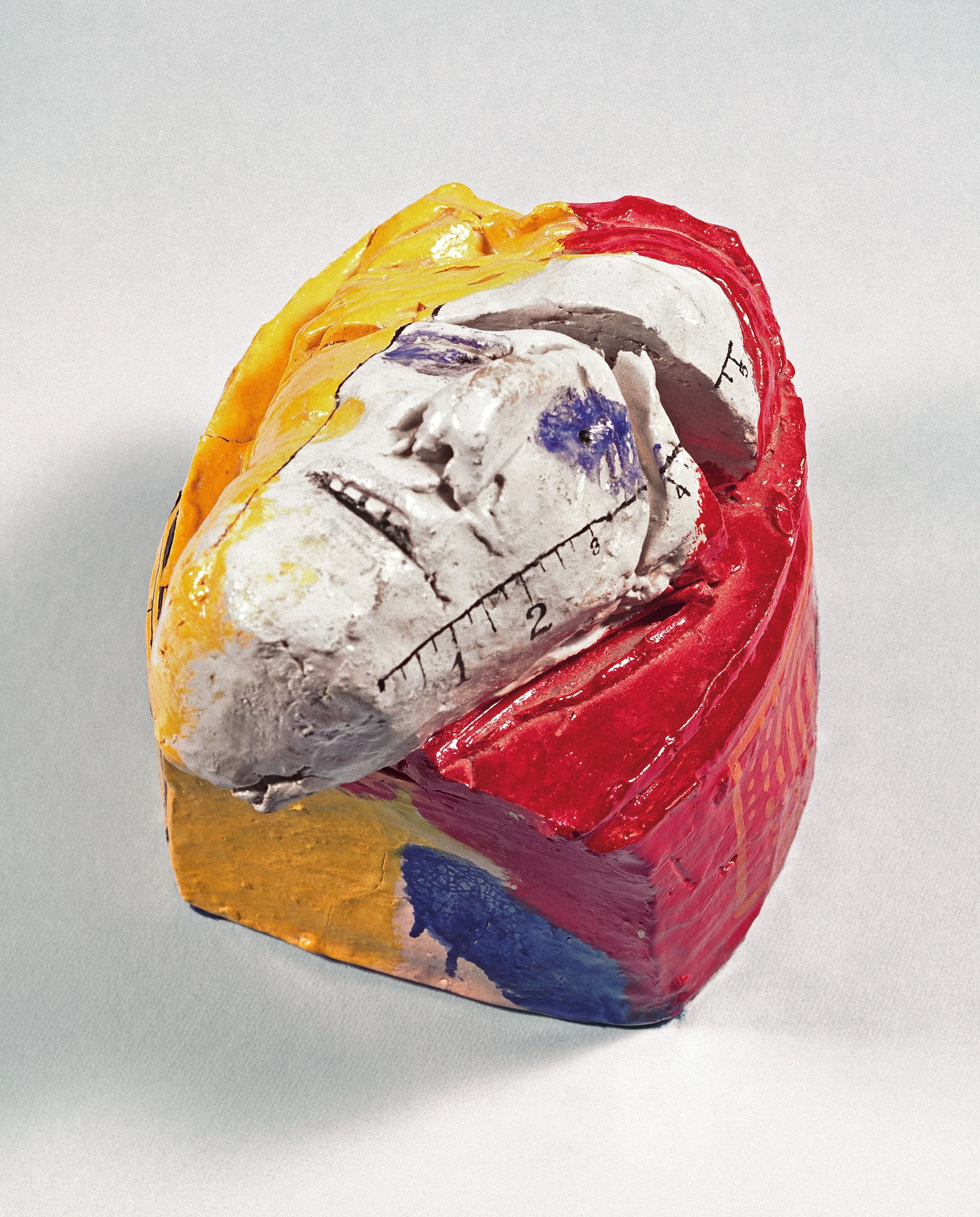 Red & Yellow Ghostjar, 1964, glazed stoneware, 12" high