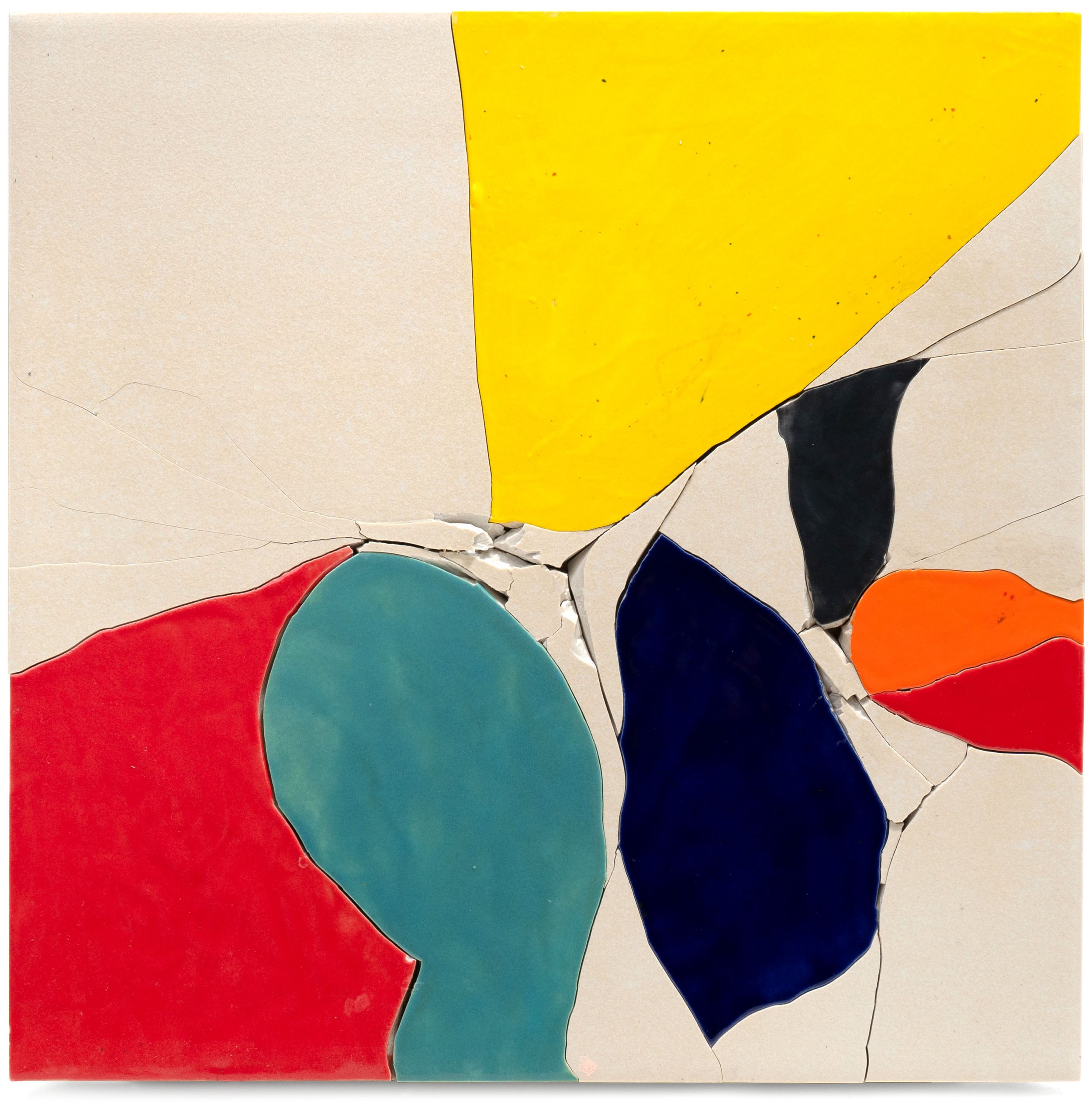 It, Too, Is, 2022, broken and glazed ceramic tile, 12" x 12"