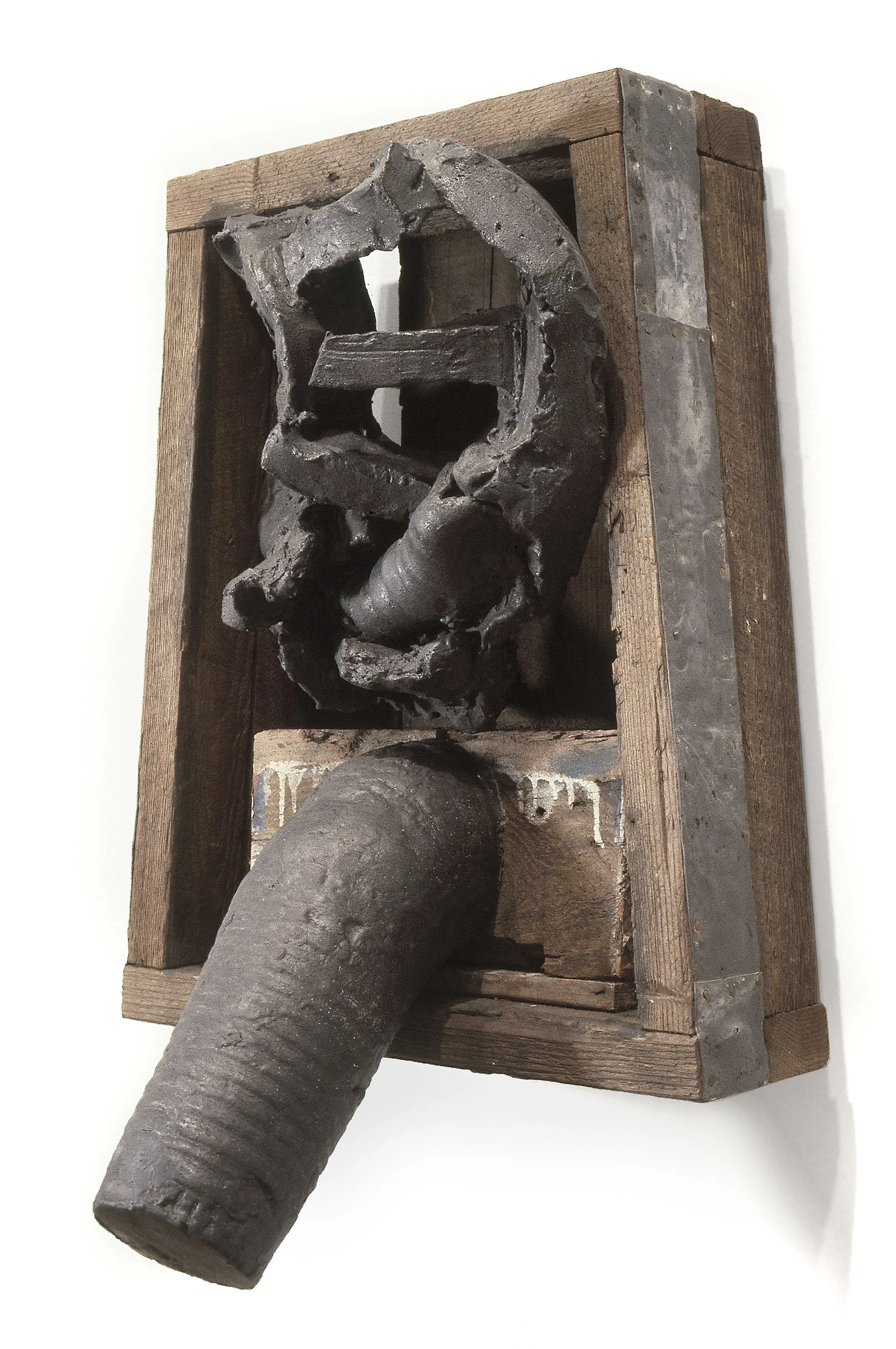 Slow Boat, 1962, clay, wood, lead, 42" x 20" x 8", Kaneko Museum collection