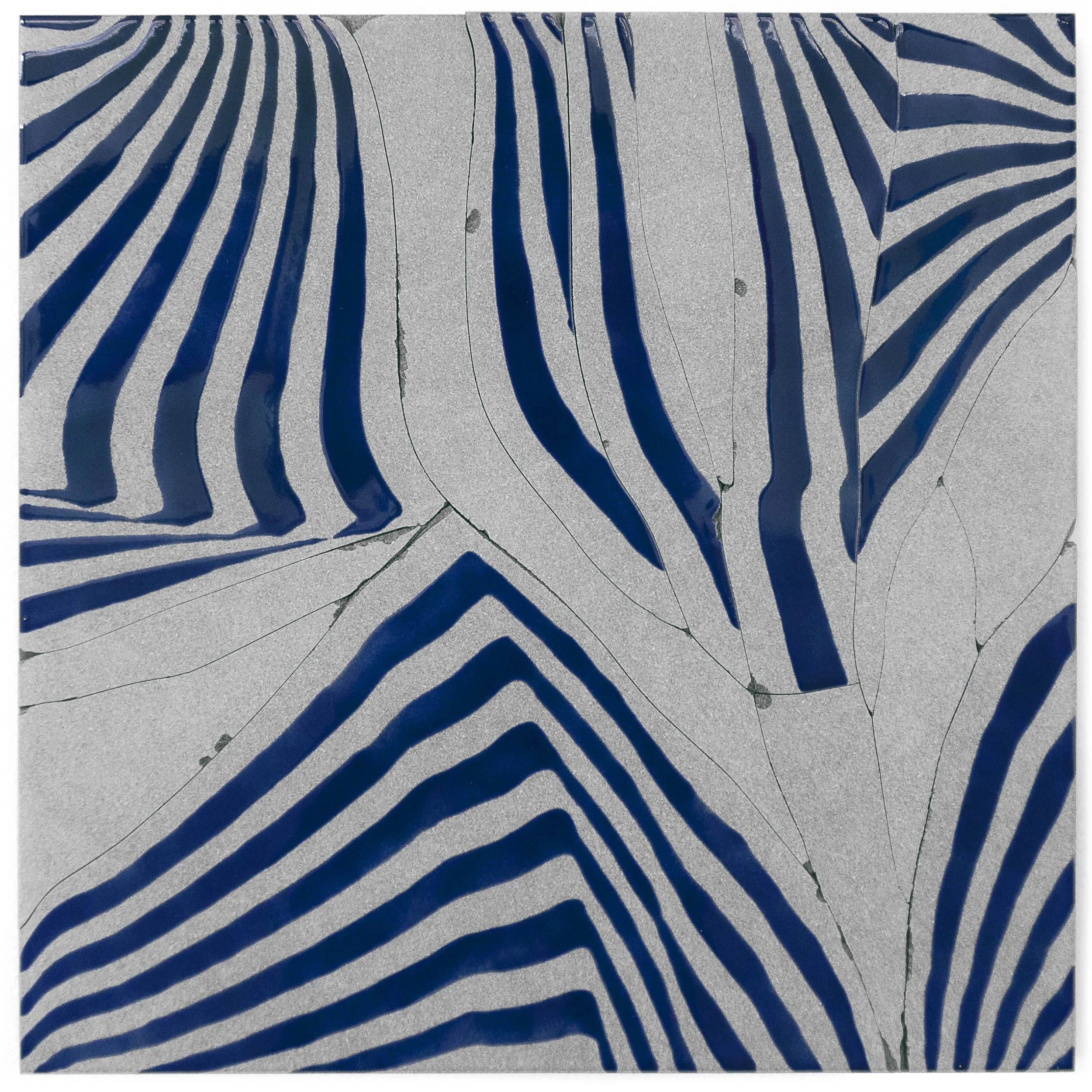 19 Minutes, 2007, broken and fired porcelain tile with glaze, 18" x 18"
