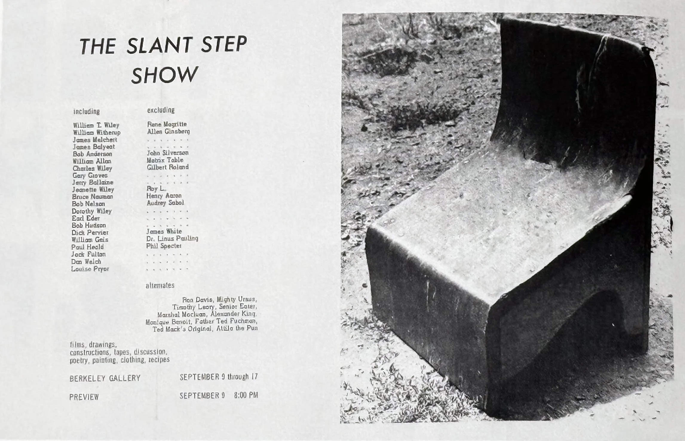 Poster for The Slant Step Show, 1966, courtesy Smithsonian Museum of American Art