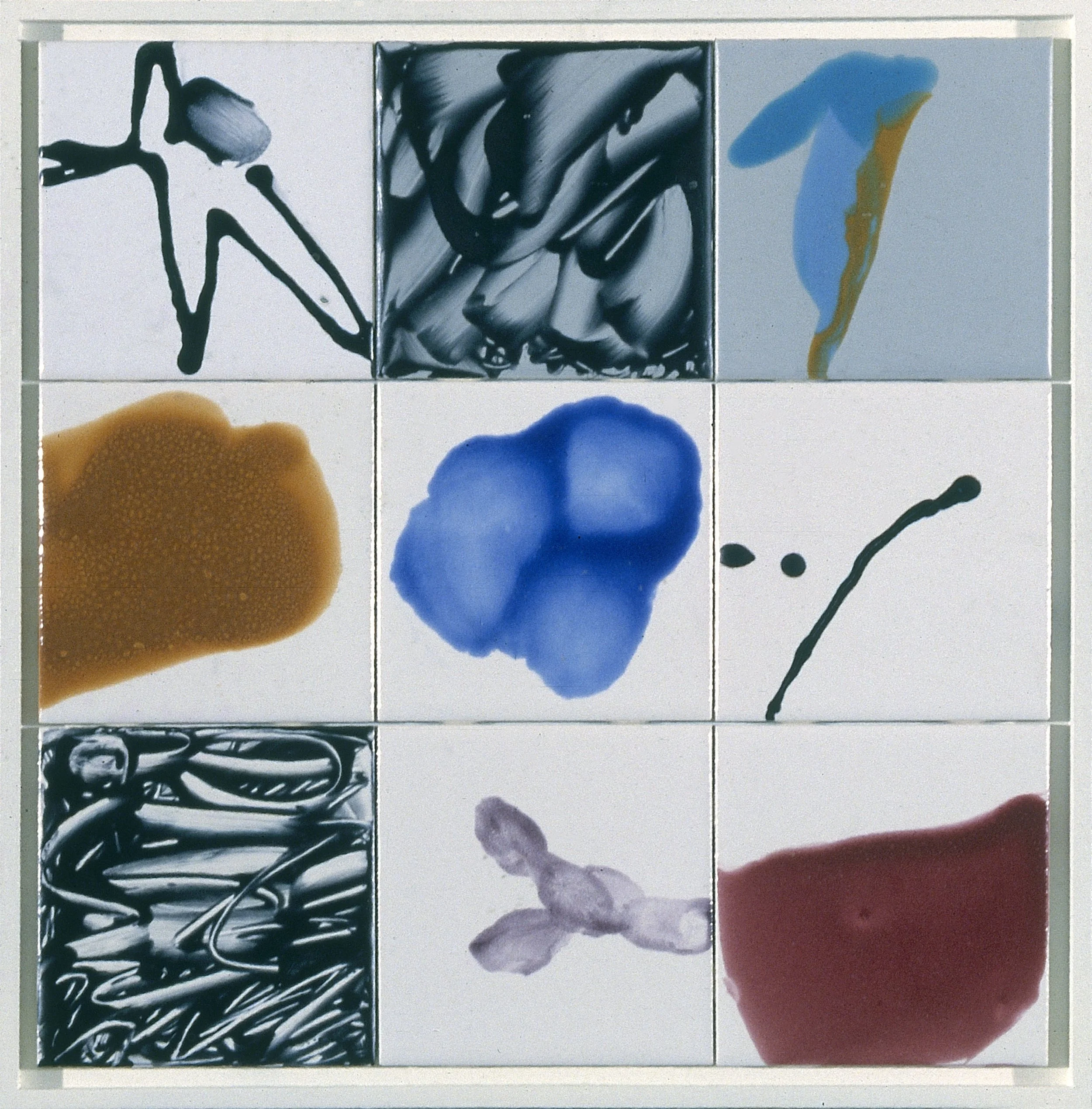 Night Sounds In Camoglie, 1986, glazed tile, 14" x 14"