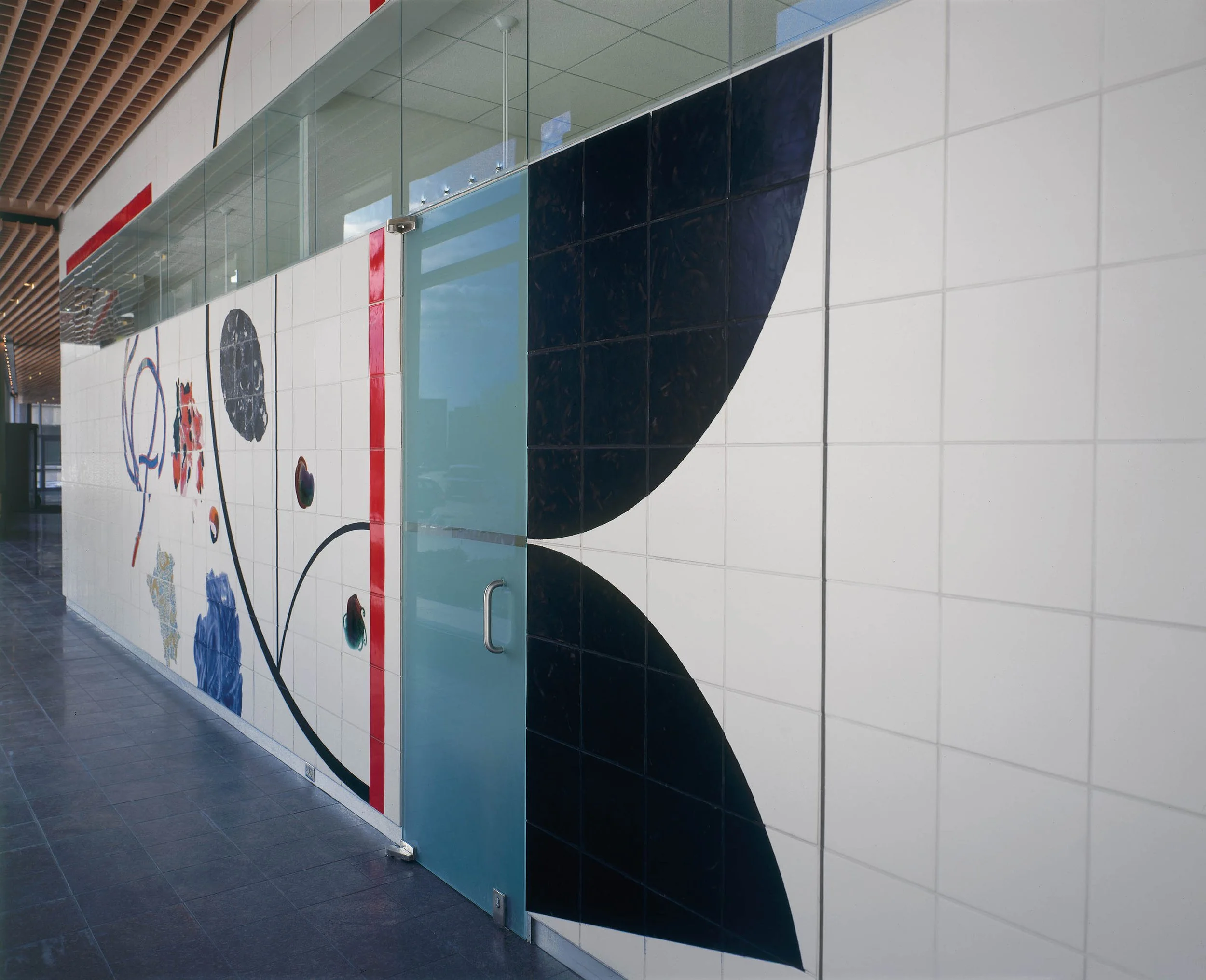 Coming to Light (detail), 1994, 168" x 2700", hand-glazed ceramic tile, Massachusetts Institute of Technology, photograph by Richard Barnes