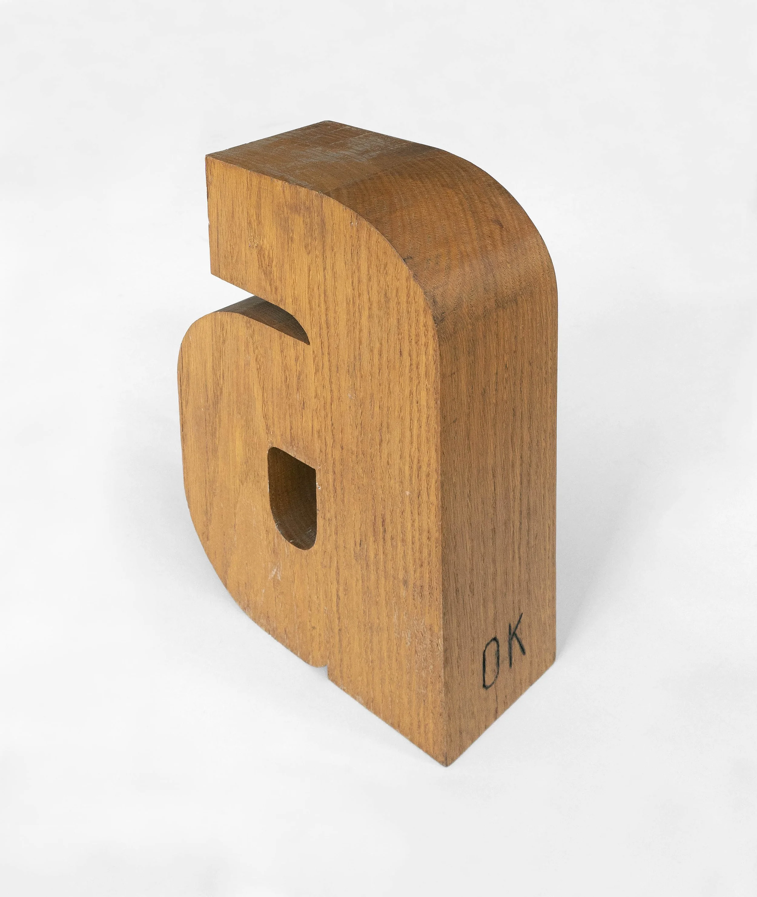 Oak a, 1970, solid oak, 14" x 8.75" x 4"