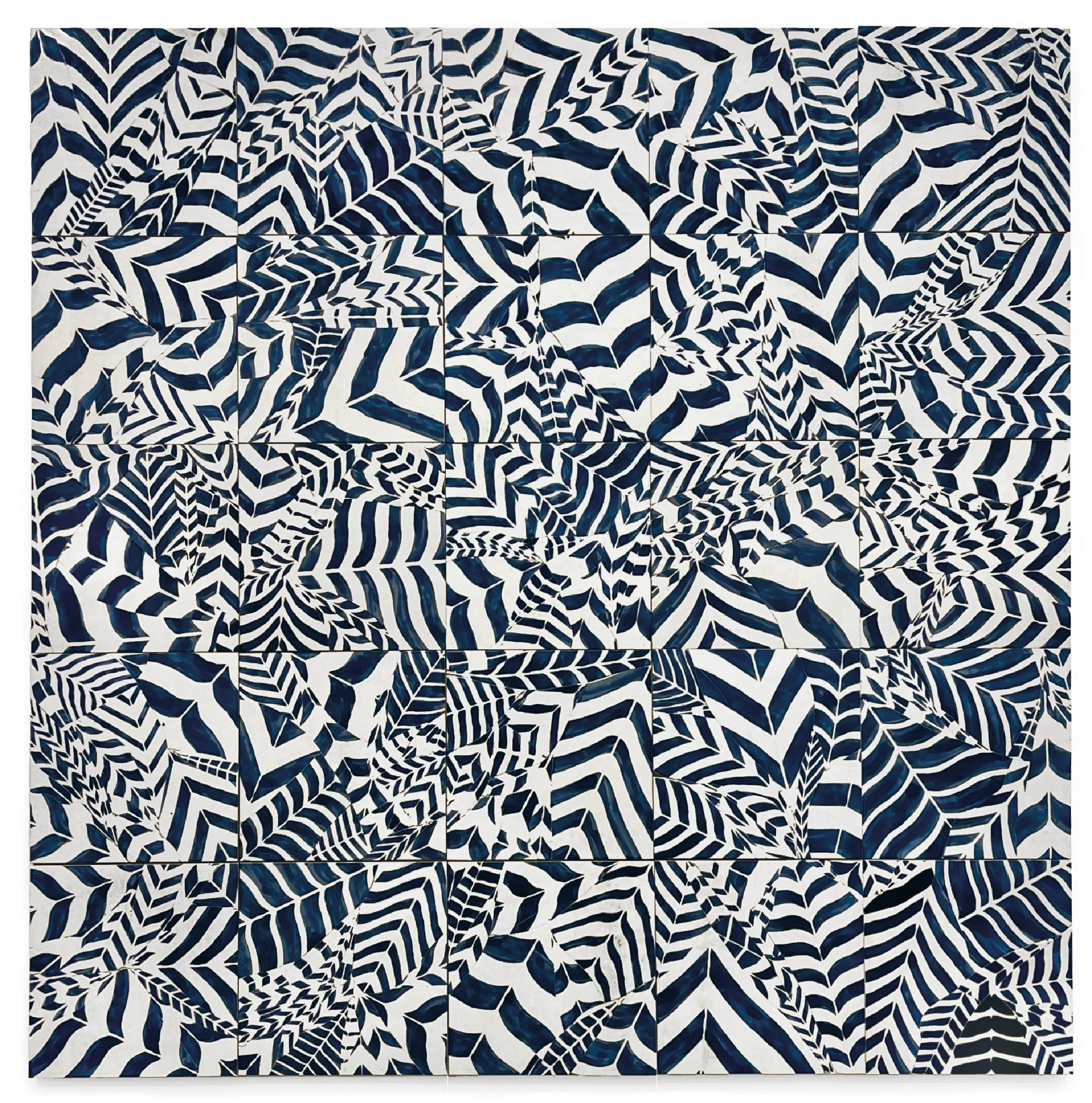 Feathers of a Phoenix (Phoenix Series II), 2003, broken and fired porcelain tile with glaze, 78" x 78", di Rosa Center for Contemporary Art collection