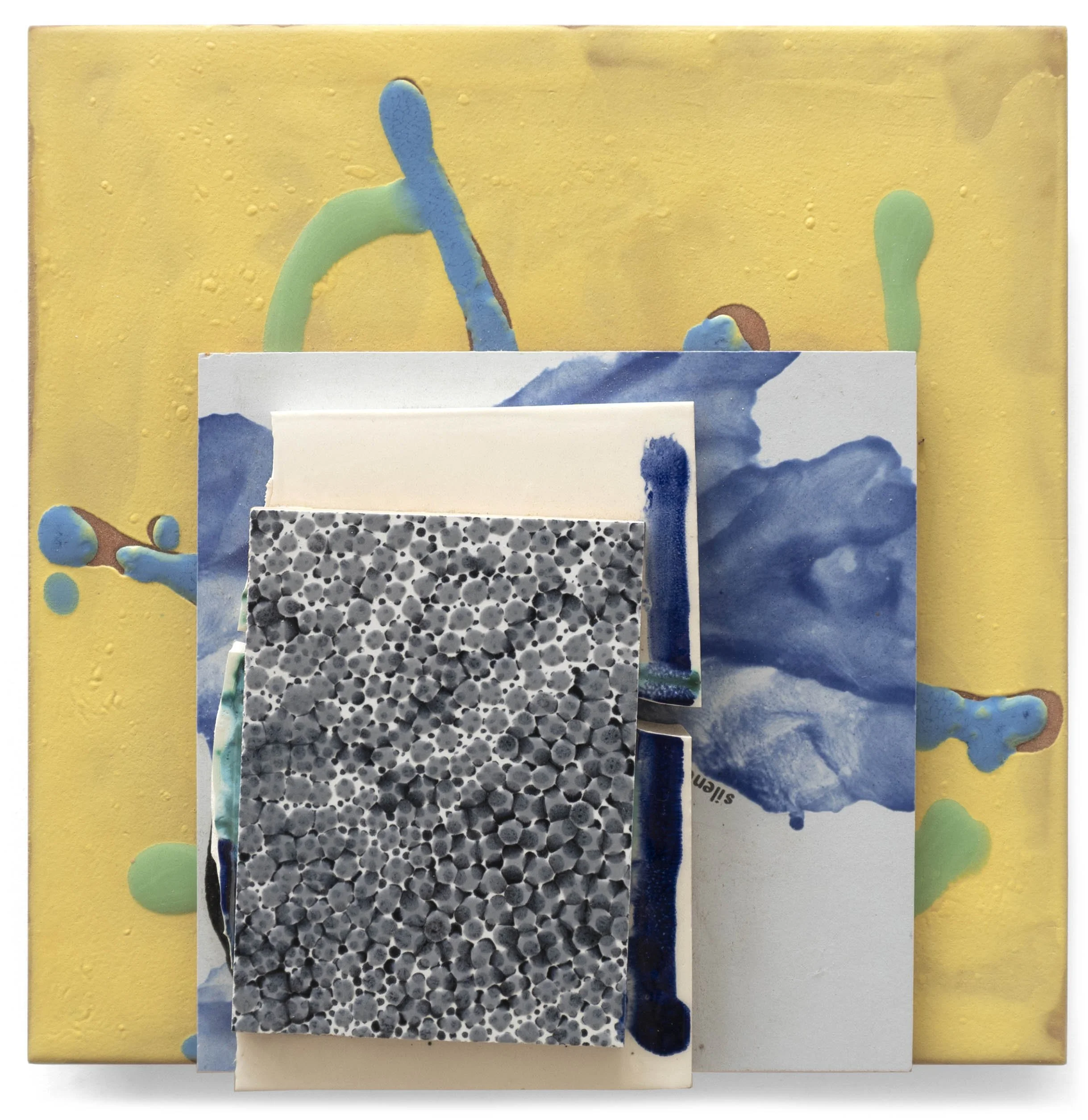 Arles, 1993, glazed, layered, broken, and fired porcelain tile, 11.75" x 11.75"