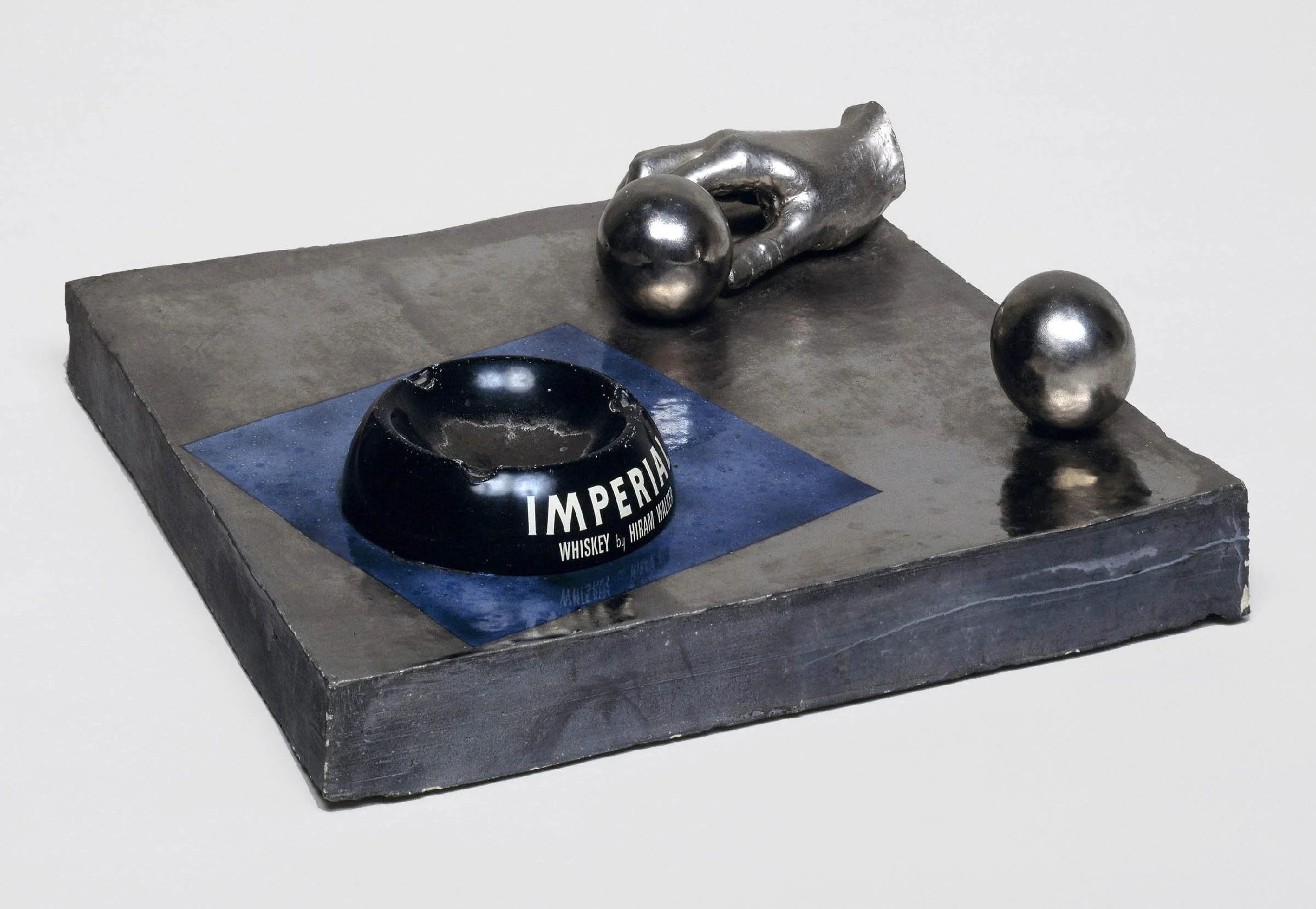 Photo Negative with Metal Ashtray, 1968, stoneware with glaze and ashtray, 14.5" x 16.5"