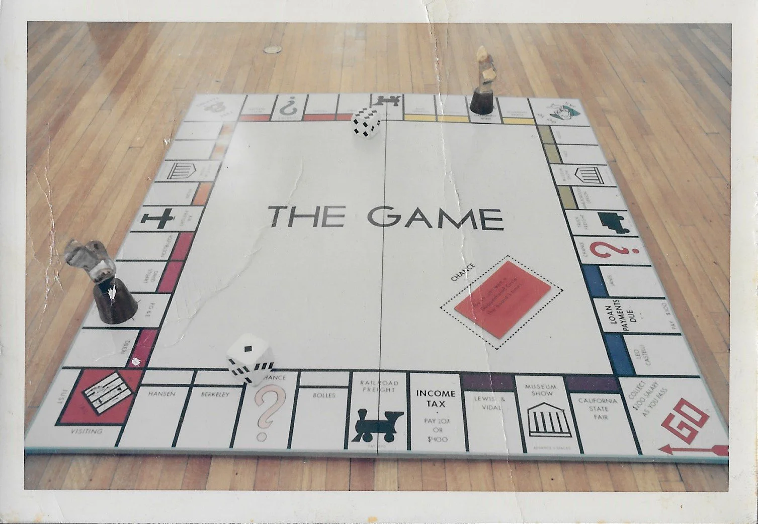 The Game, 1967, wood, paper, clay, 72" x 72"