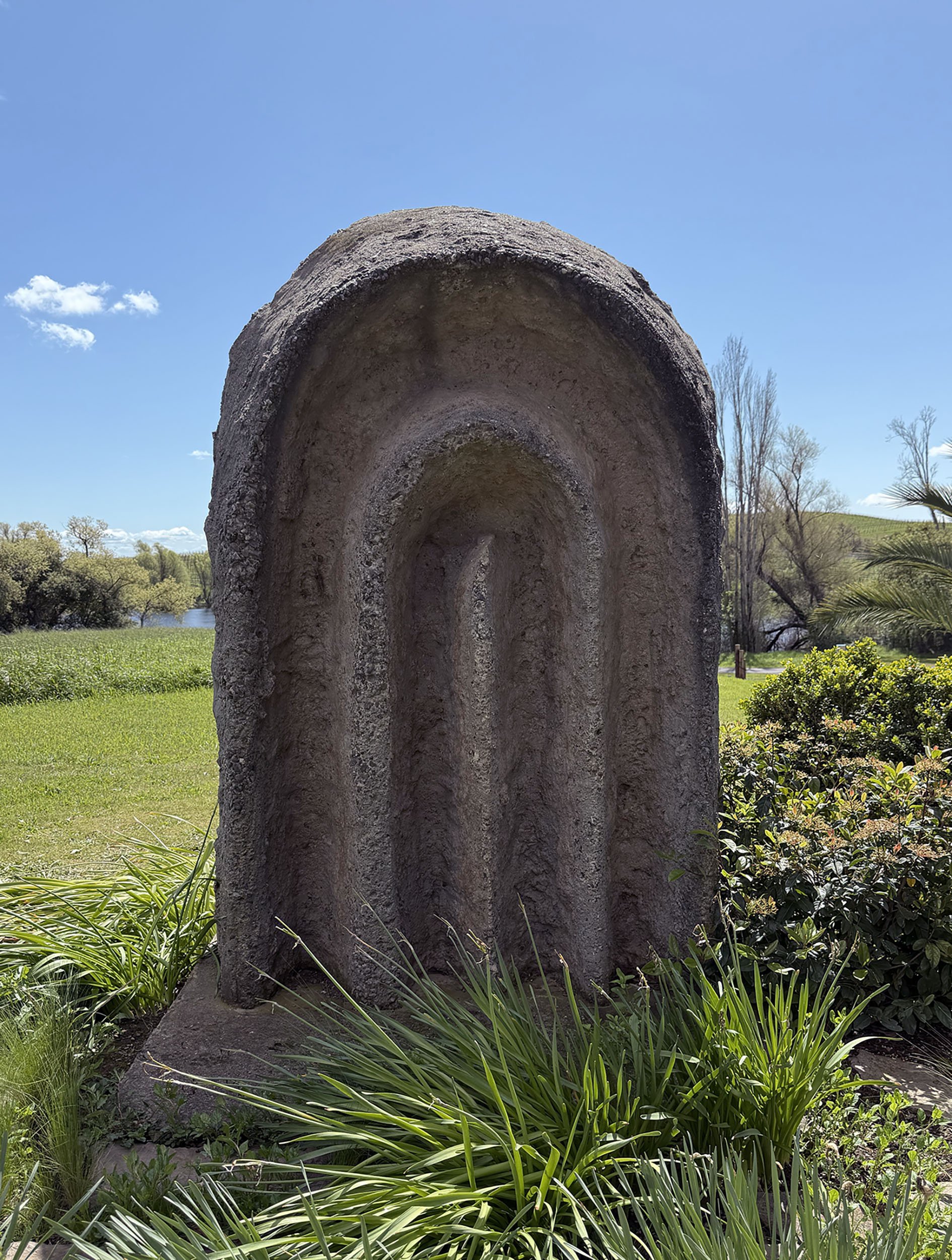Earthdoor, 1965, concrete with paint, 96" x 60", diRosa Center for Contemporary Art collection