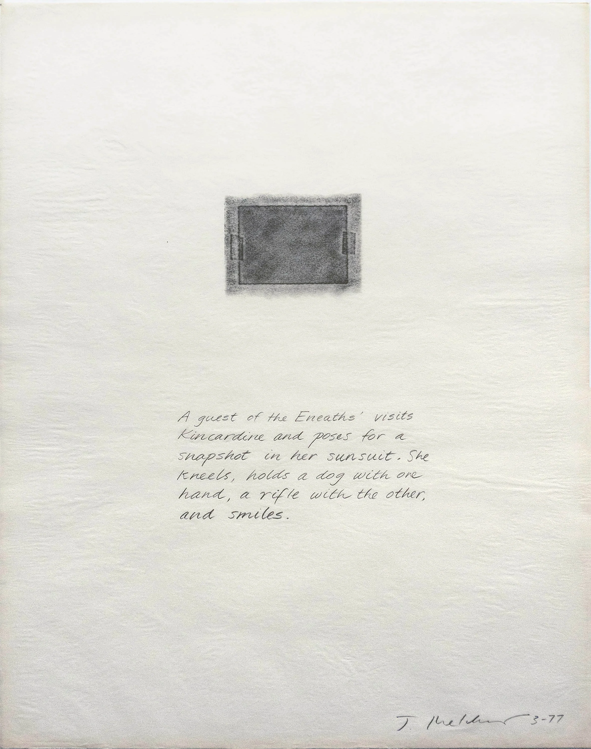 Untitled (A guest of the Eneaths'), 1977, graphite on paper, 24" x 19"