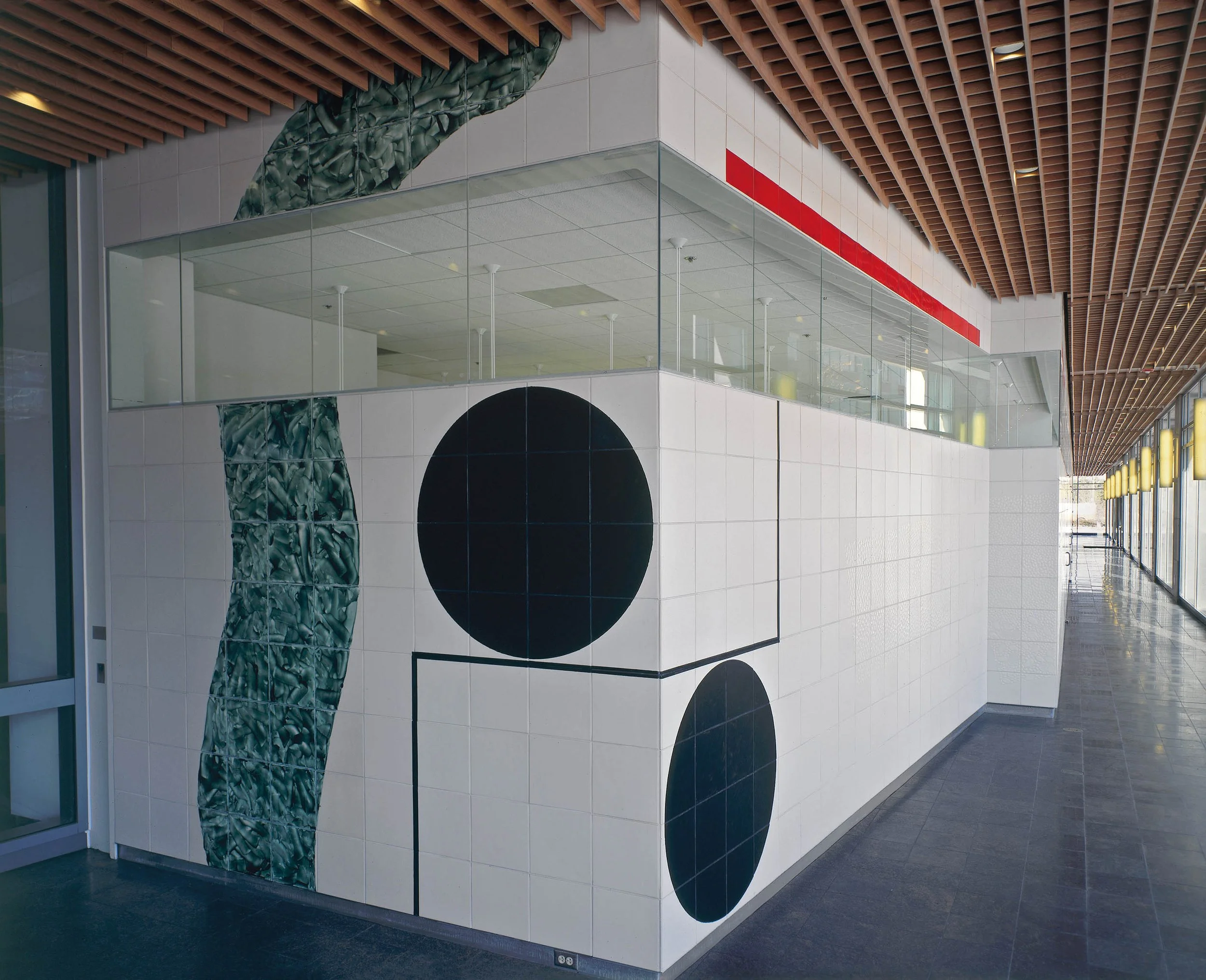 Coming to Light (detail), 1994, 168" x 2700", hand-glazed ceramic tile, Massachusetts Institute of Technology, photograph by Richard Barnes