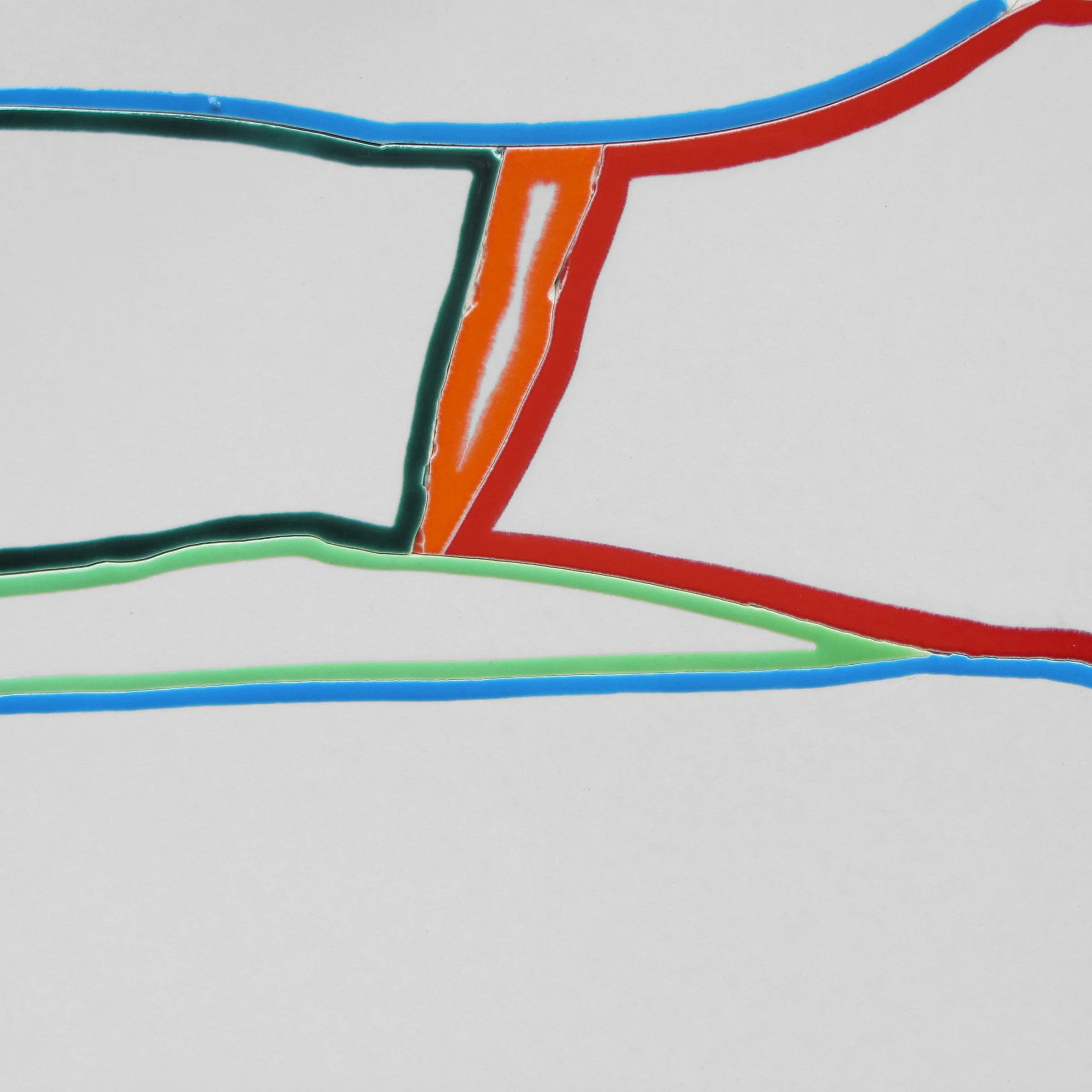 Channel Twenty-Two, 2015, broken and glazed porcelain tile, 11.5" x 11.5"