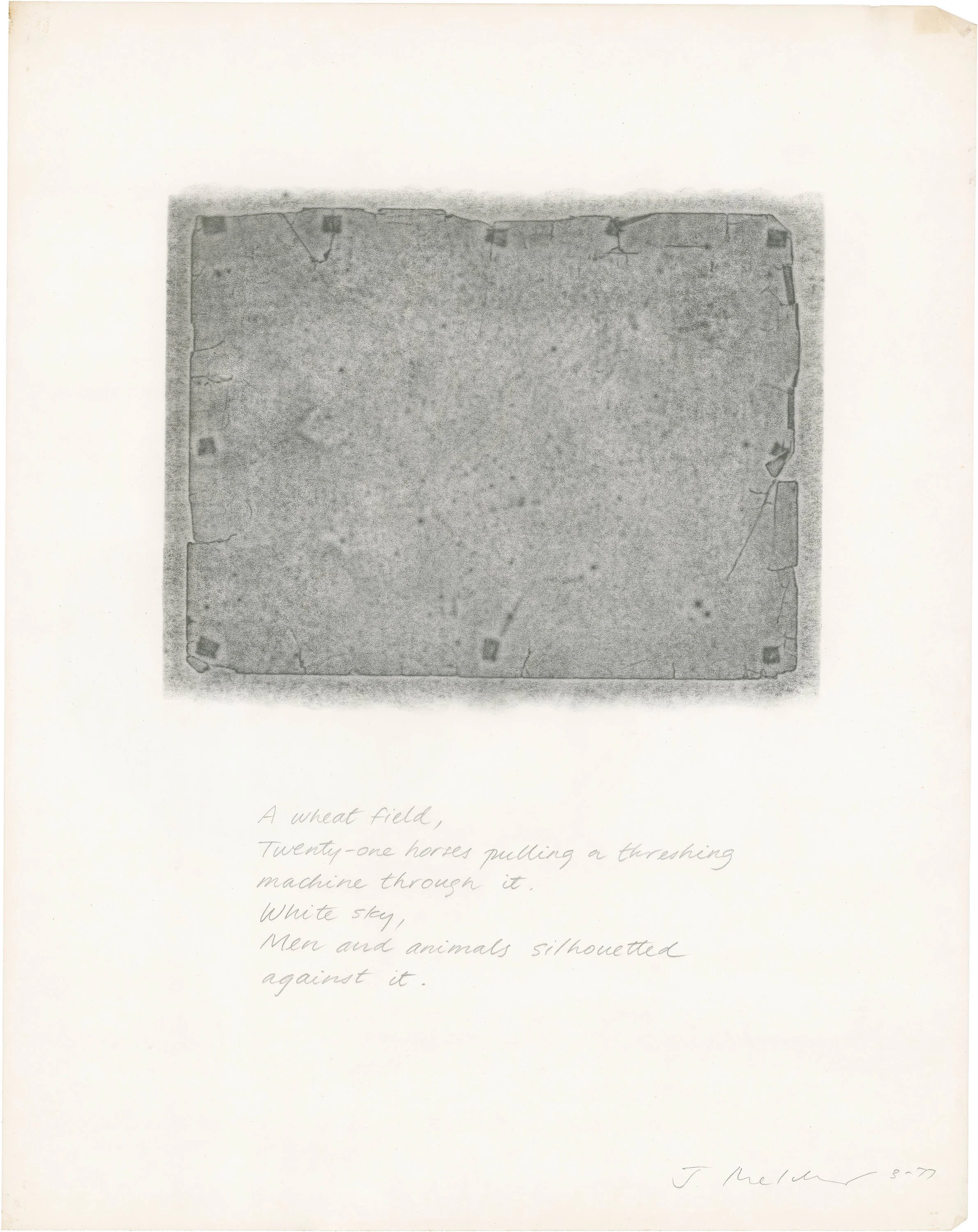 Untitled (A wheat field), 1976, graphite on paper, 24" x 19"