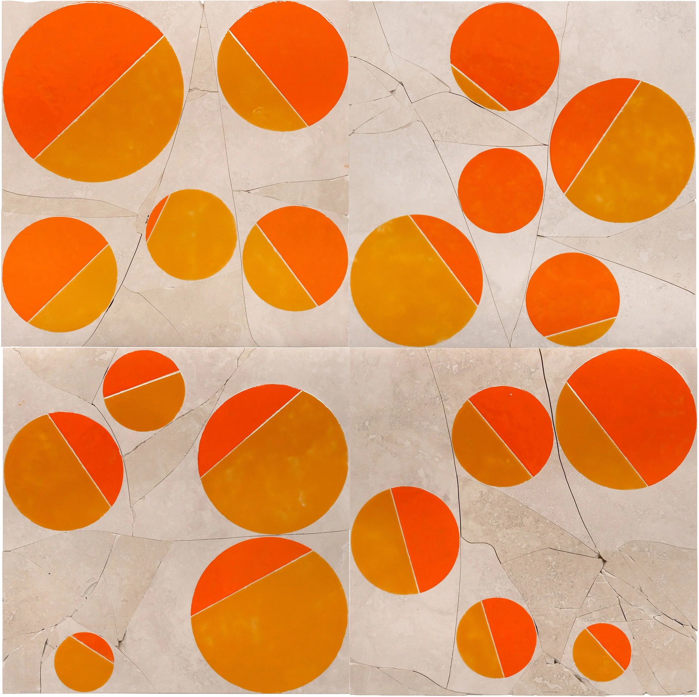 Untitled (Estate No. 102), 2023, broken and glazed ceramic tile, 36" x 36"