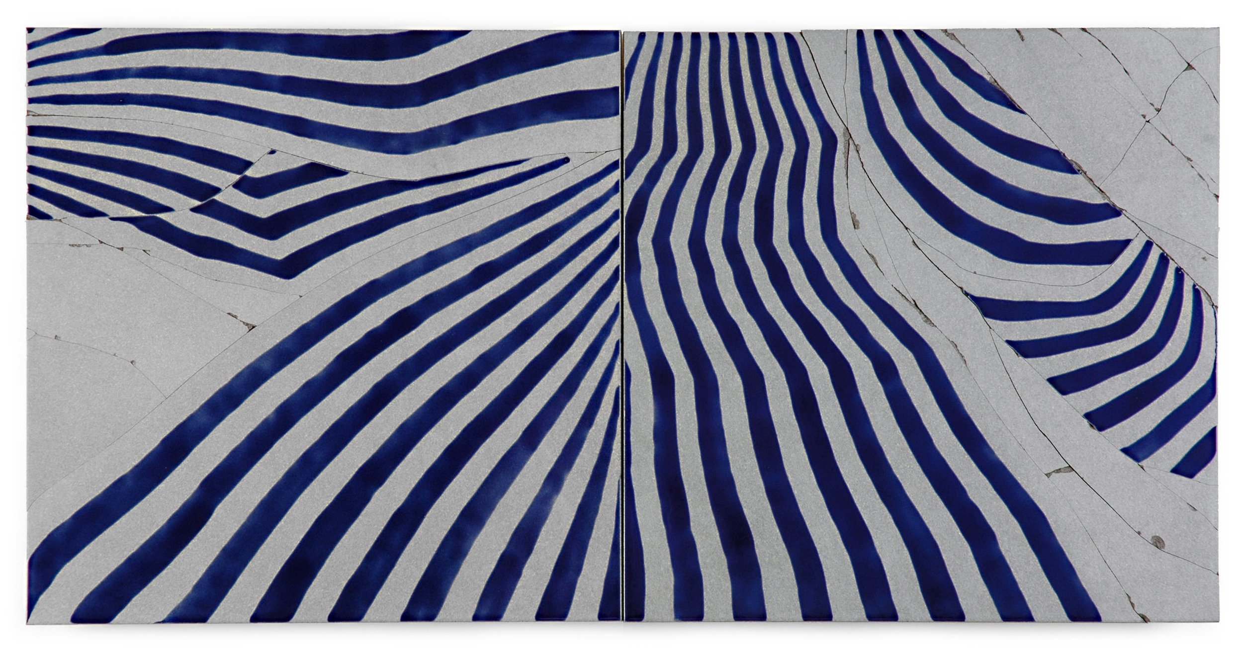 Carthage, 2007, broken and fired porcelain tile with glaze, 18" x 36"