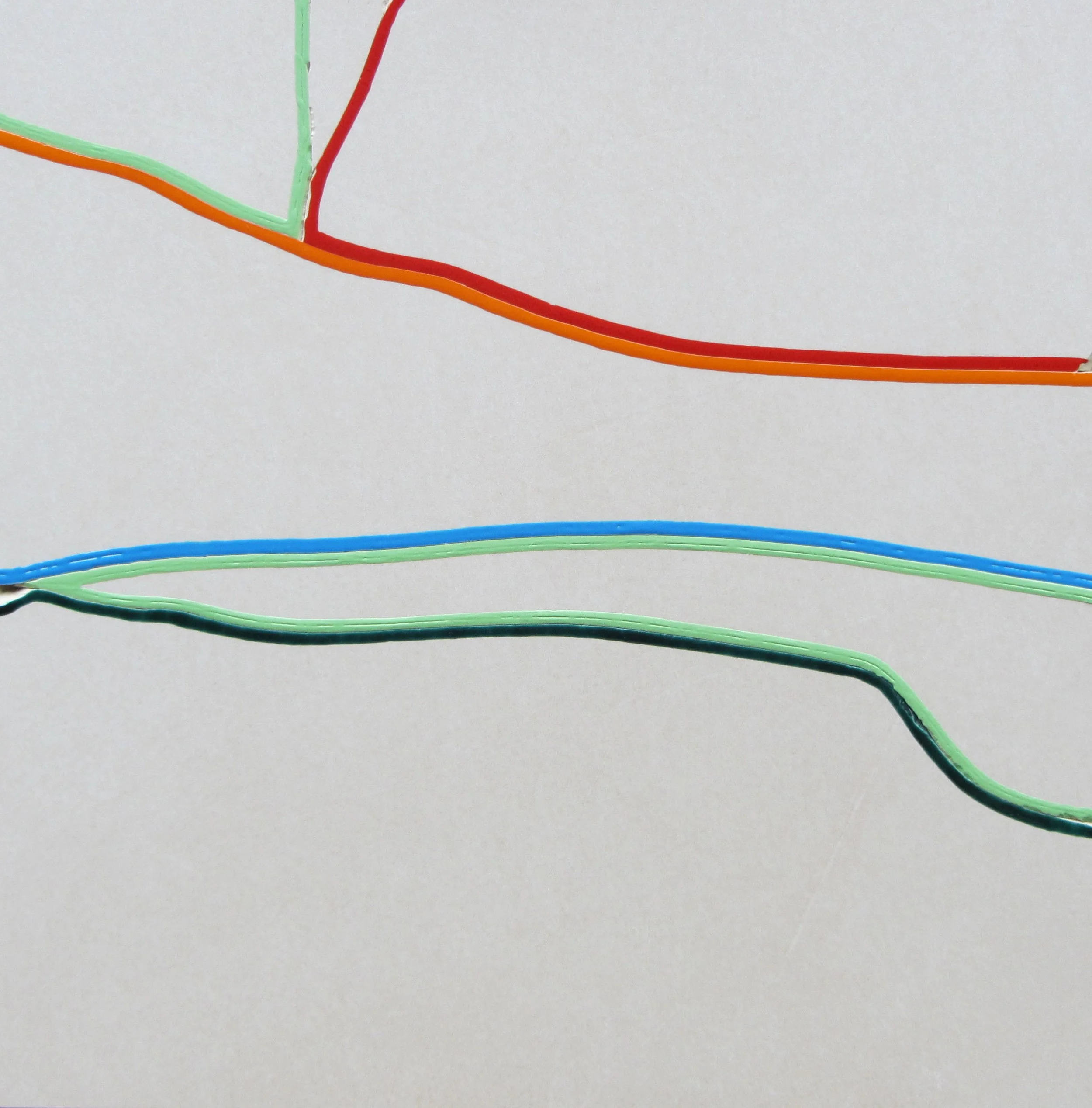 Channel Two, 2015, broken and glazed porcelain tile, 23.5" x 23.5"
