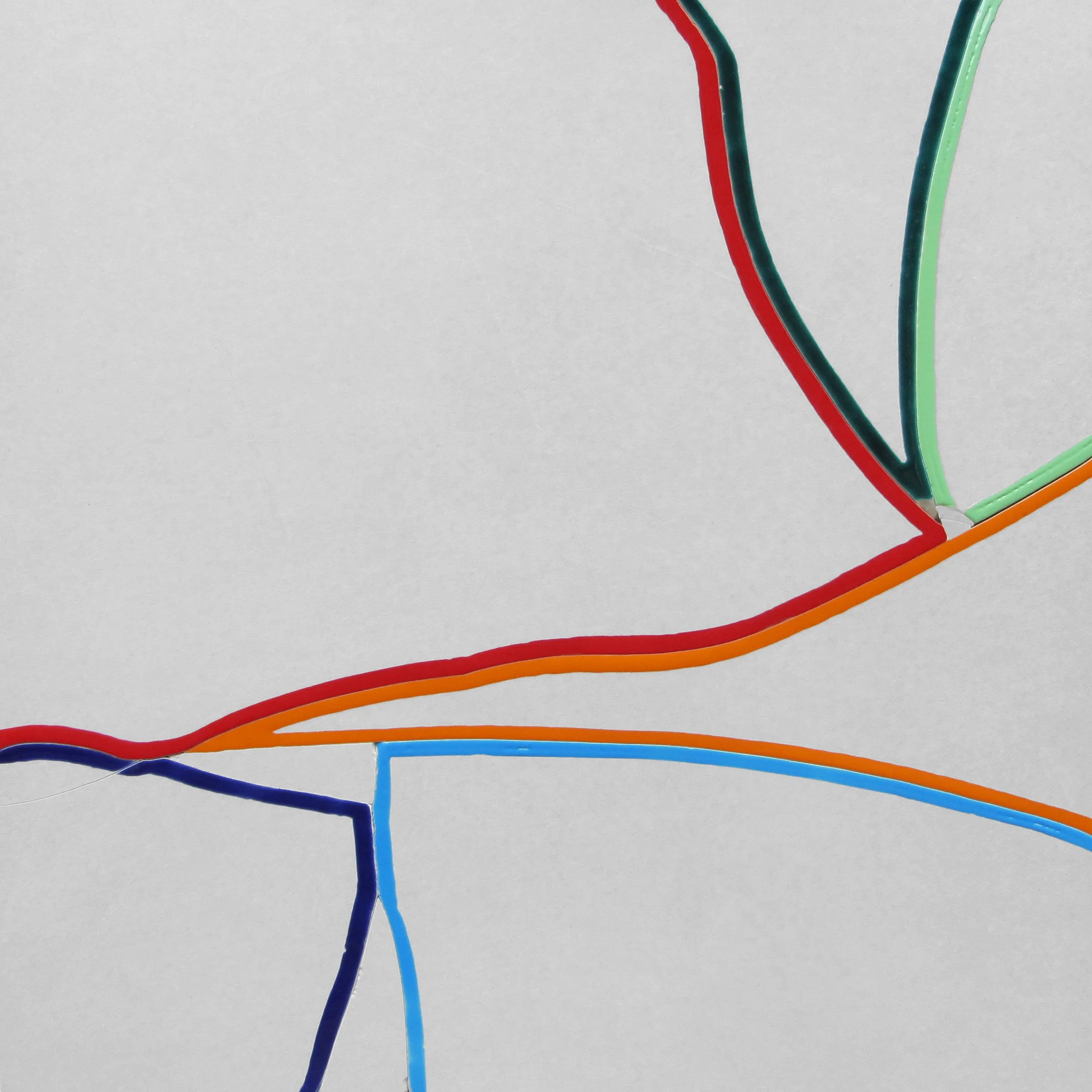 Channel One, 2015, broken and glazed porcelain tile, 23.5" x 23.5"