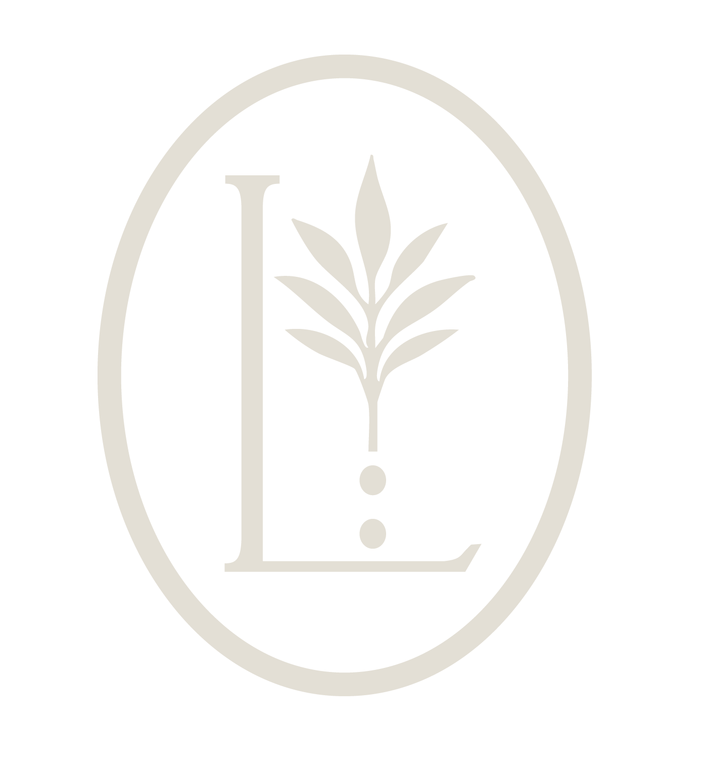 A logo with a large letter 'L' on the left and a stylized plant or wheat stalk in the middle. The logo is enclosed within an oval border.