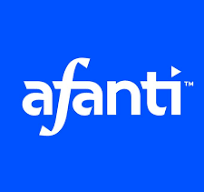 Blue background with white lowercase text spelling 'afanti' and a small trademark symbol.