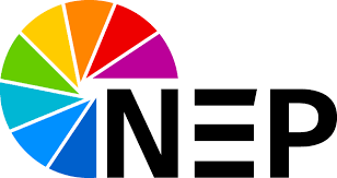 Colorful circular logo with segments and the text 'NEP' in bold black letters.