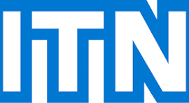 ITN logo in white letters on a blue background.