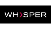 Text logo reading 'WH>SPER' on black background