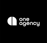 Black background with white logo and text reading 'one agency'