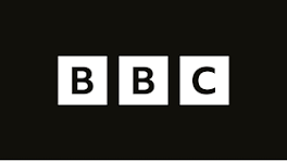 BBC logo with white letters B, B, C on black background
