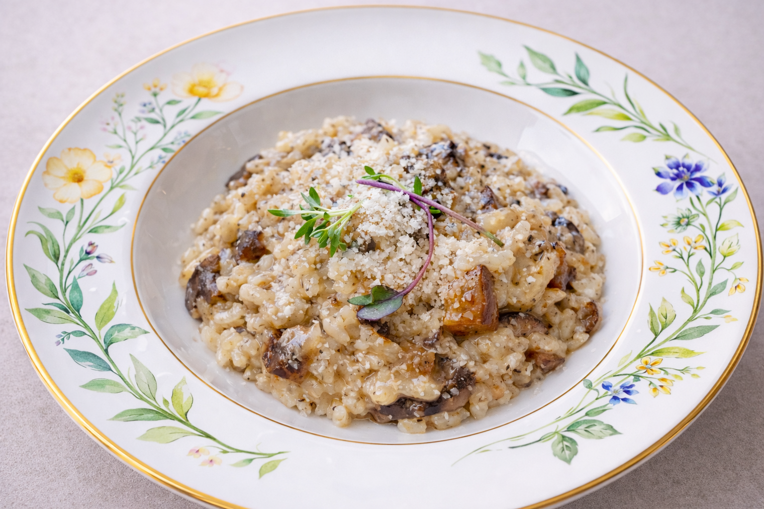 Risotto de boletus, trufa y parmesano