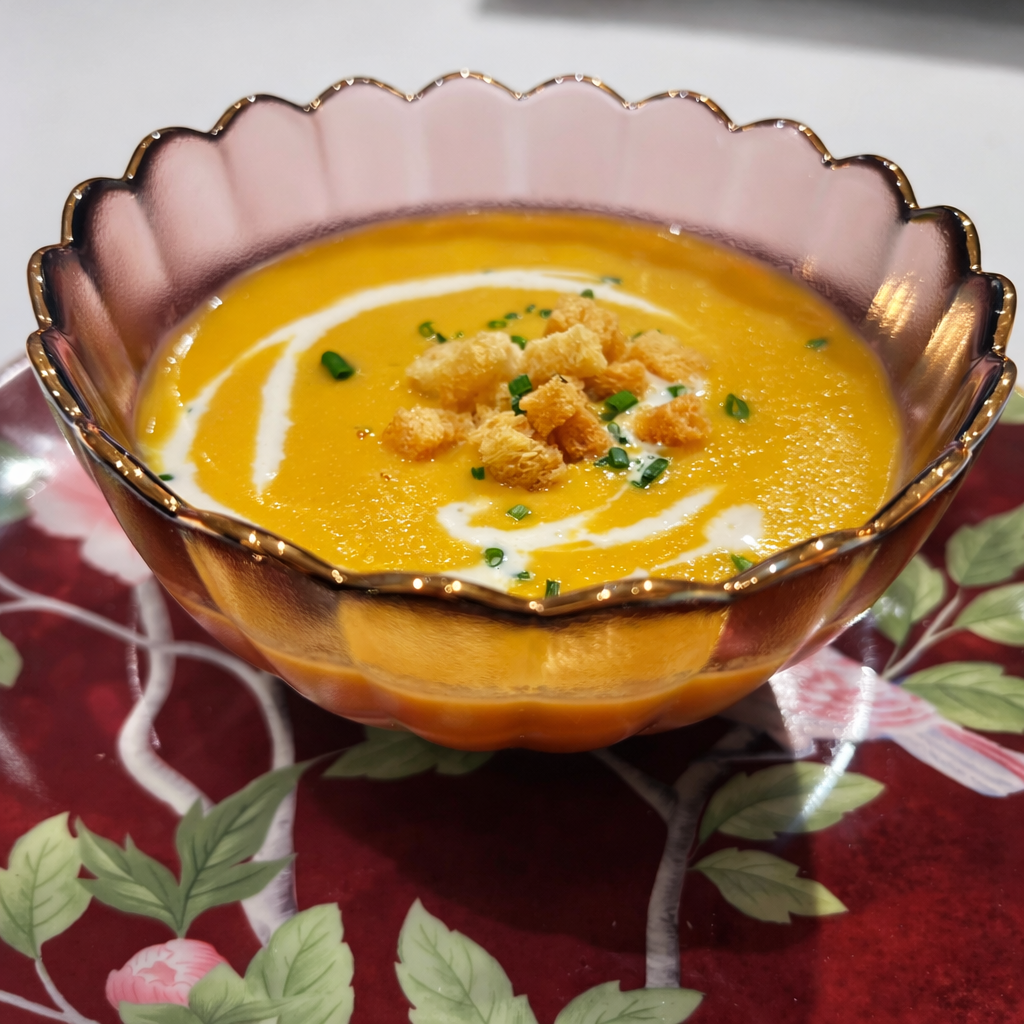 Crema de maiz con toque de ají