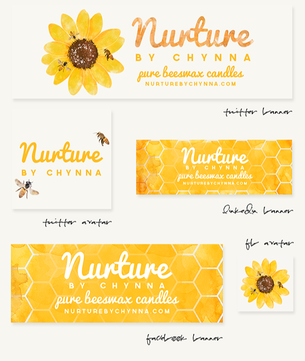 Social media design suite for Nurture by Chynna.