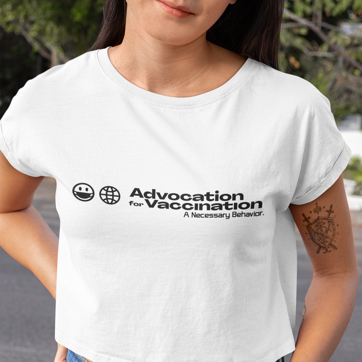 Merchandise format for "Advocation for Vaccination" design as a part of '21 ImmunizeNation collection
