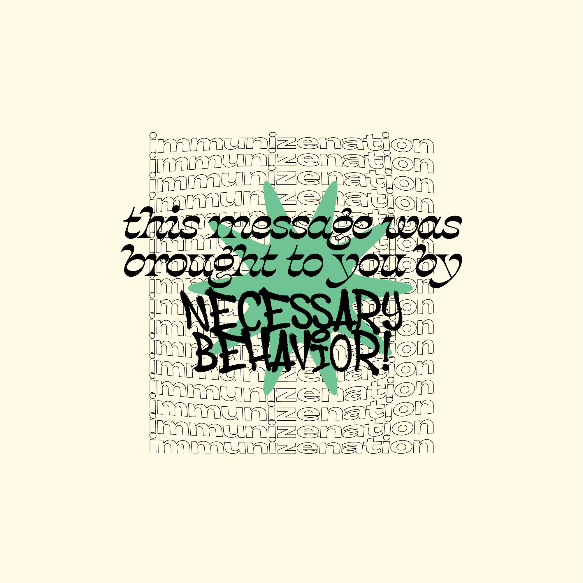 Alternative design for back of t-shirt or hoodie as a part of '21 ImmunizeNation collection