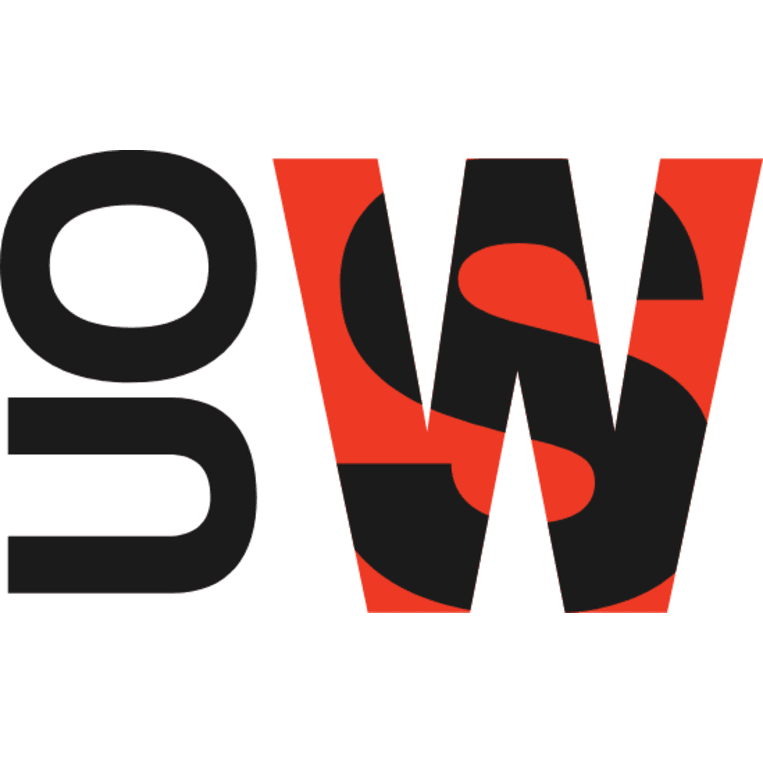 The word "GLOW" in black text with large animated letters, with a red background, resembling a stylized glow or neon effect.